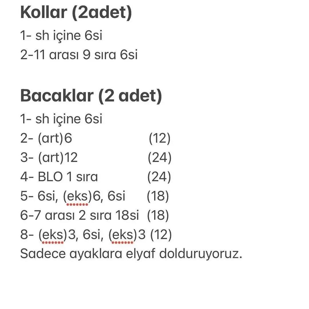 Ayıcık Amigurumi Şeması