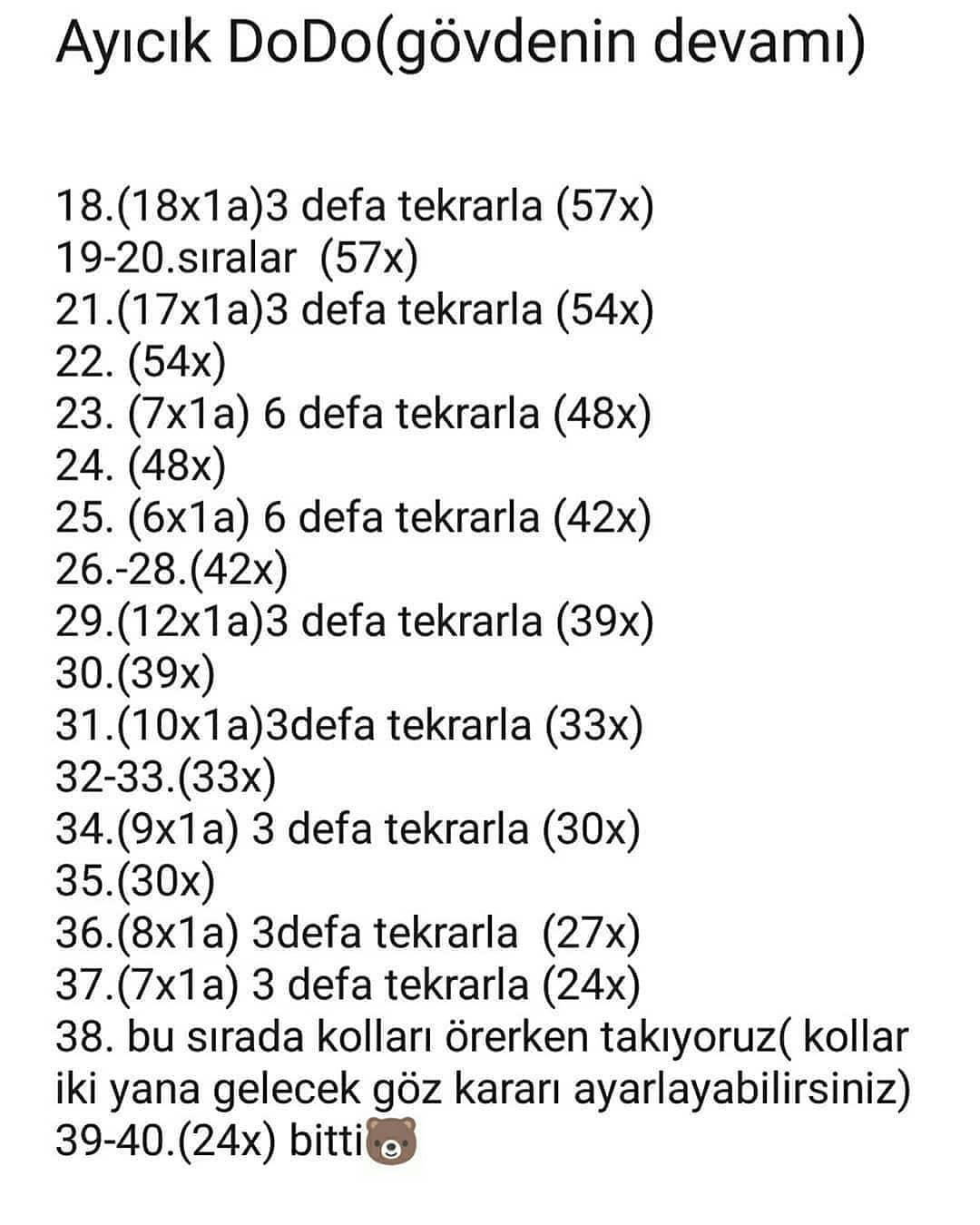 Ayıcık Amigurumi: Ücretsiz Tığ İşi Tarifi