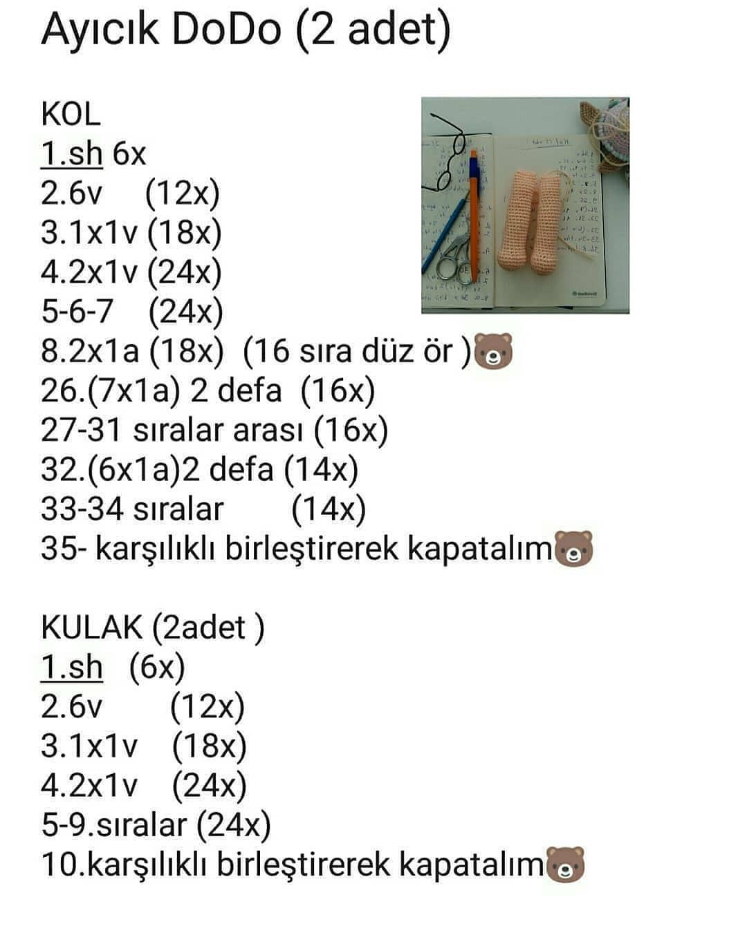 Ayıcık Amigurumi: Ücretsiz Tığ İşi Tarifi