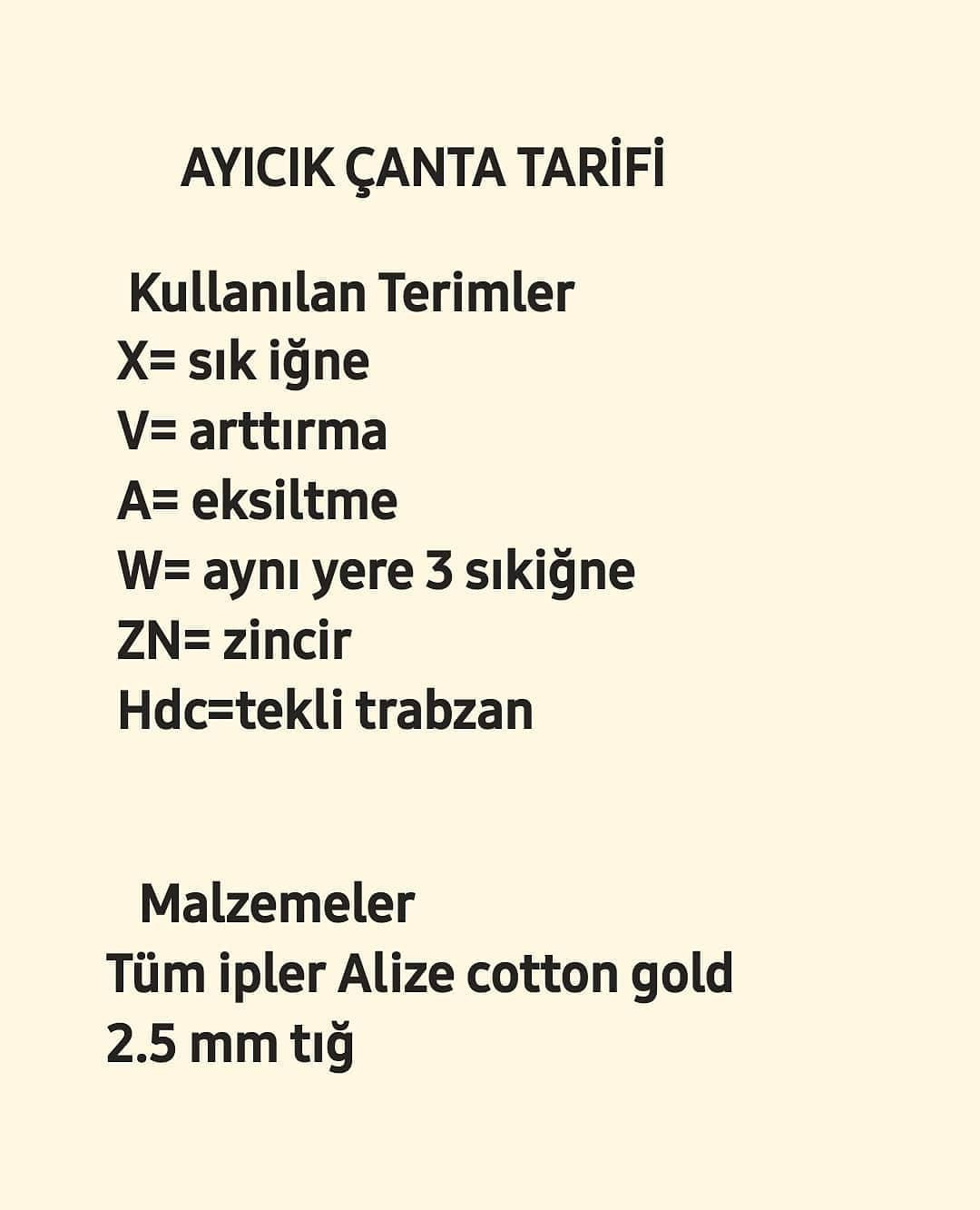 Ayıcık Çanta Tığ İşi Şeması