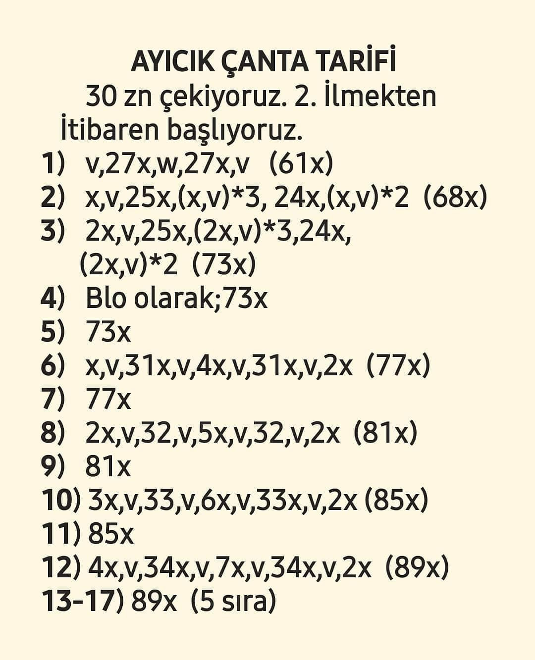Ayıcık Çanta Tığ İşi Şeması