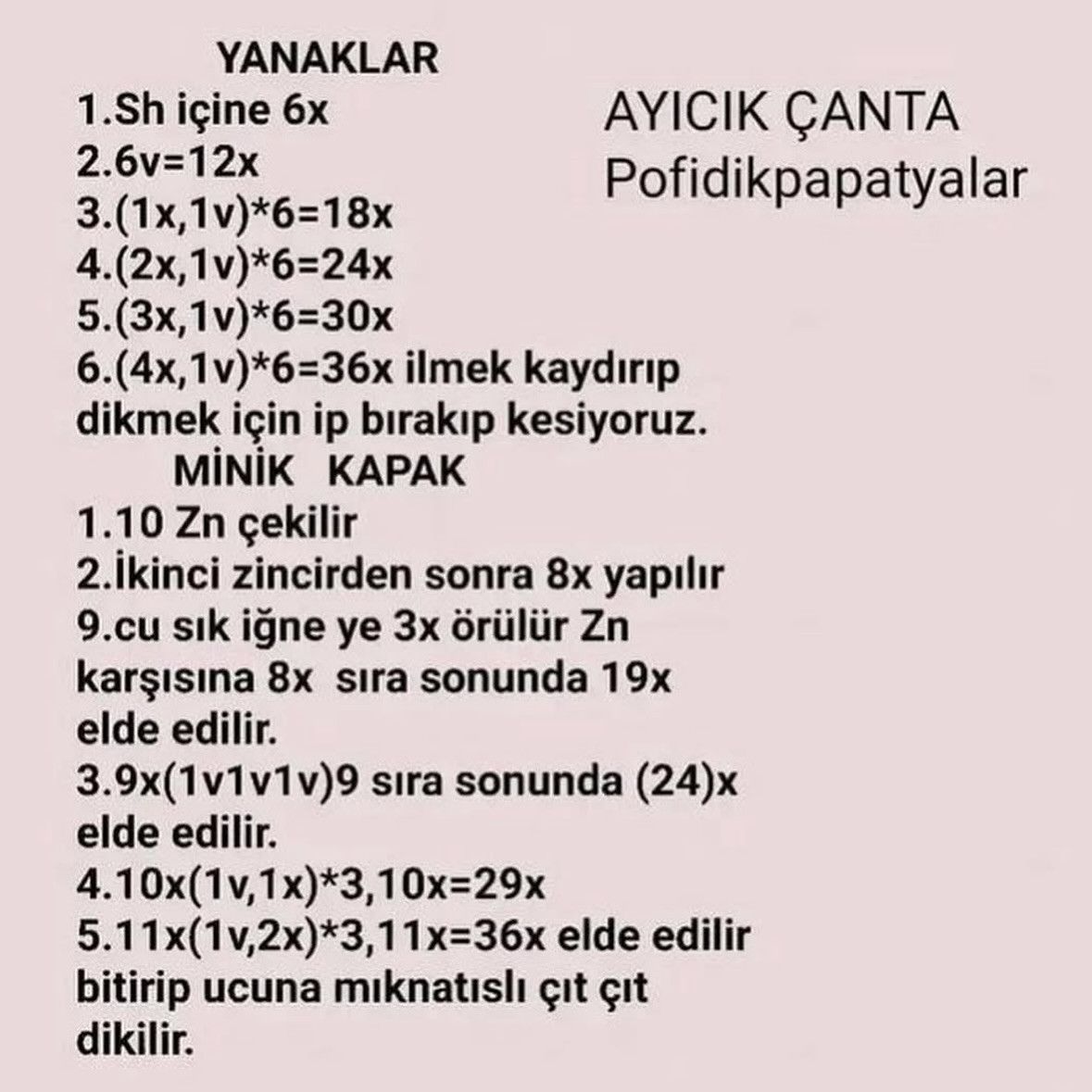 Ayıcık Çanta Tığ İşi Şeması öneri