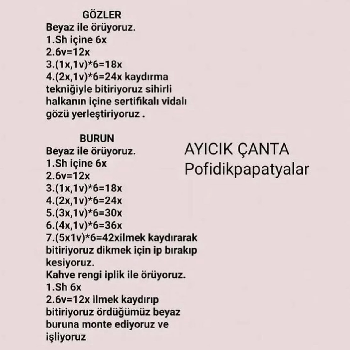 Ayıcık Çanta Tığ İşi Şeması öneri