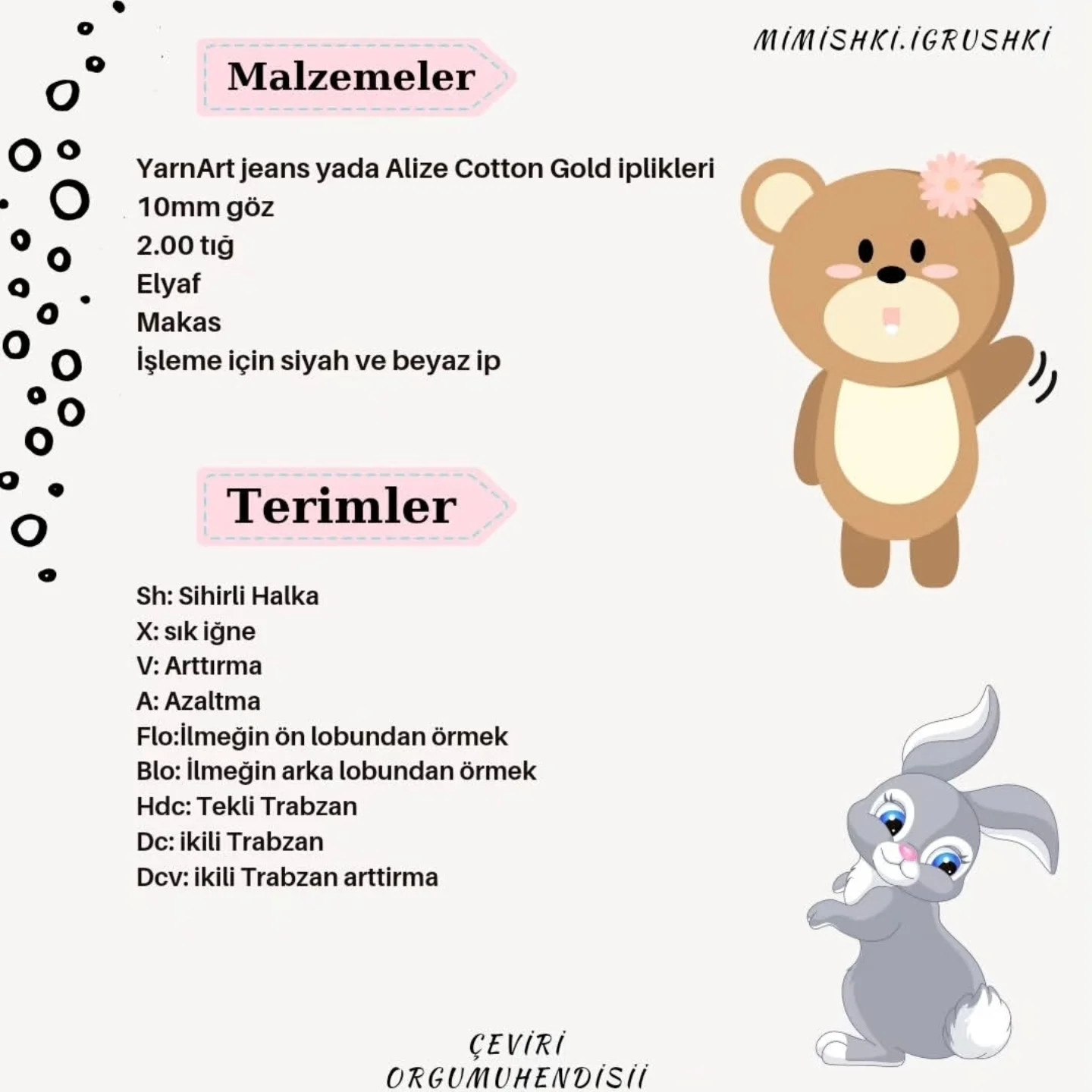 Ayıcık ve Tavşan Amigurumi Şeması