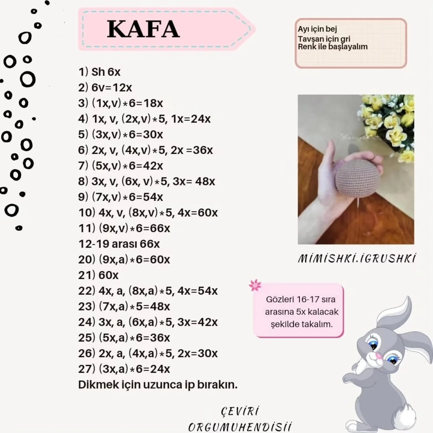 Ayıcık ve Tavşan Amigurumi Şeması