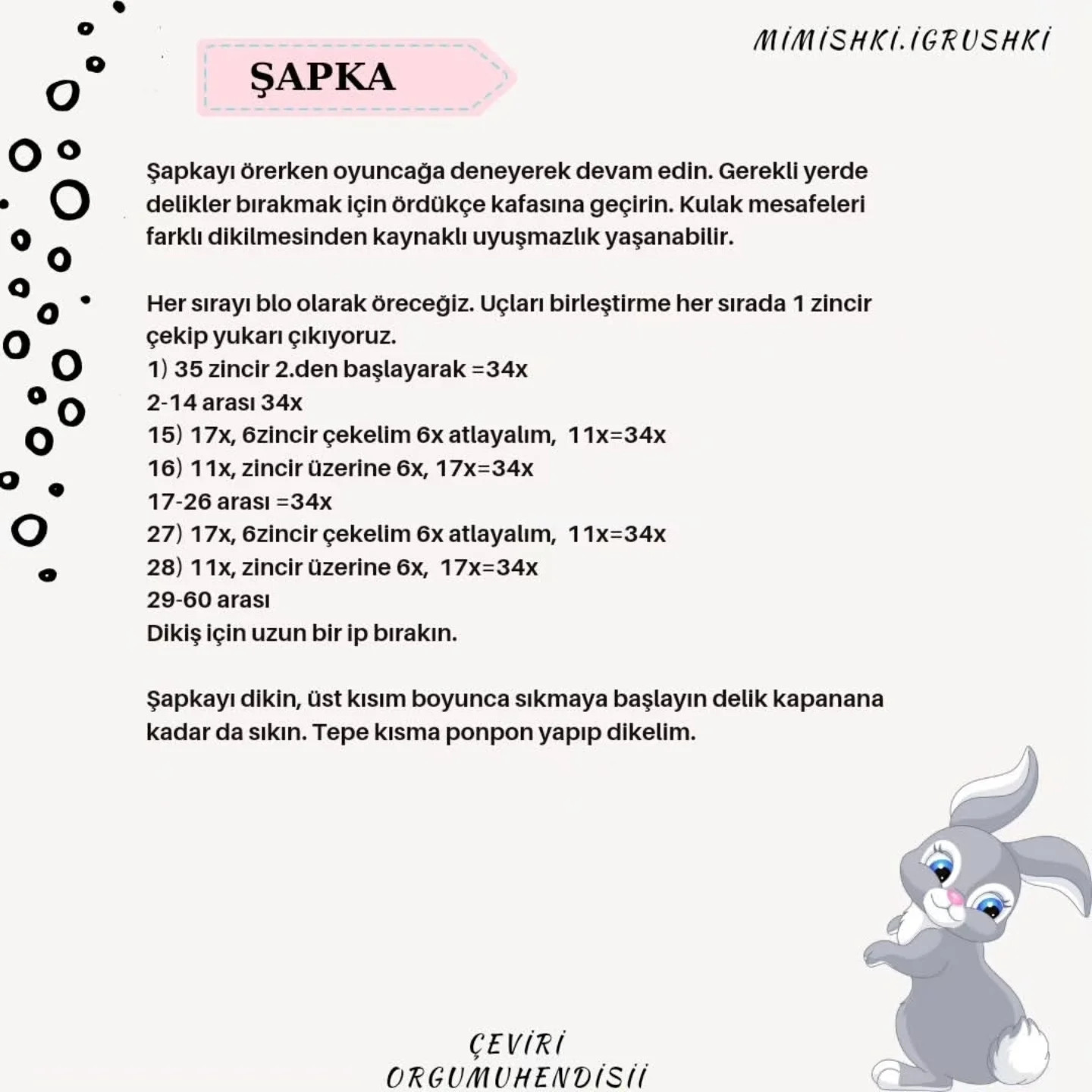 Ayıcık ve Tavşan Amigurumi Şeması