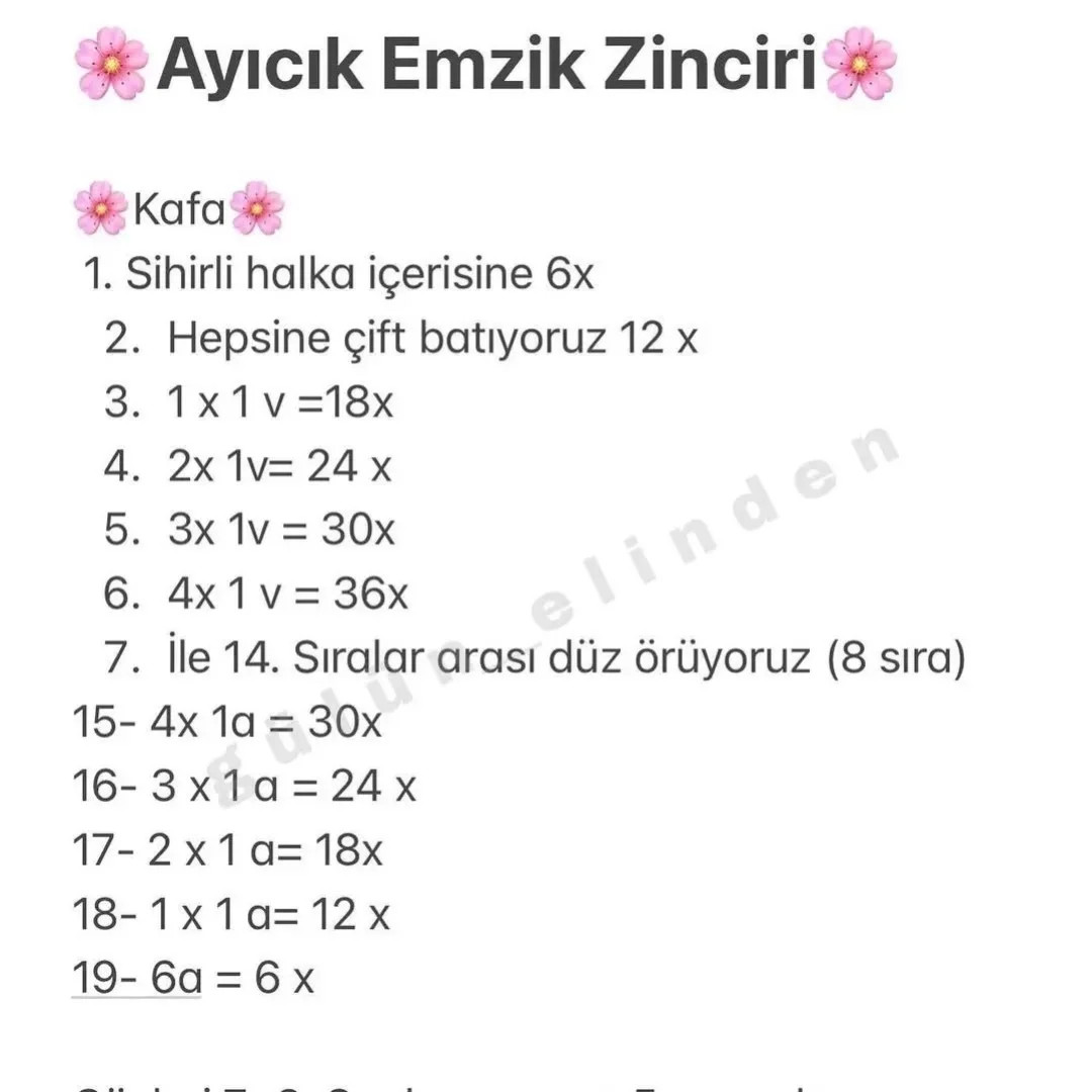 Ayıcıklı Emzik Zinciri ve Çıngırak Tarifi