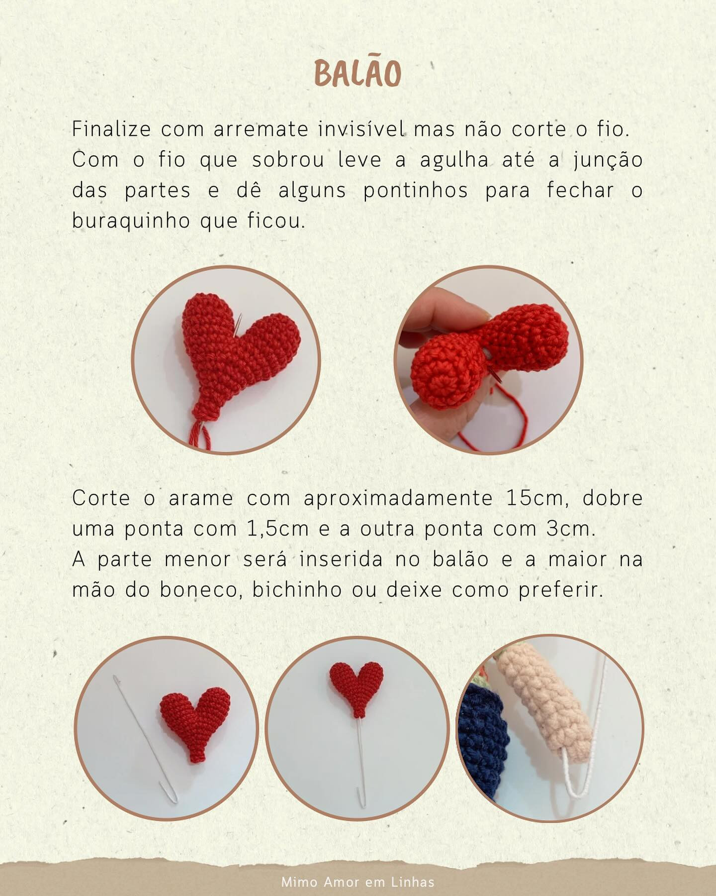 Balão de coração amigurumi: gráfico gratuito!