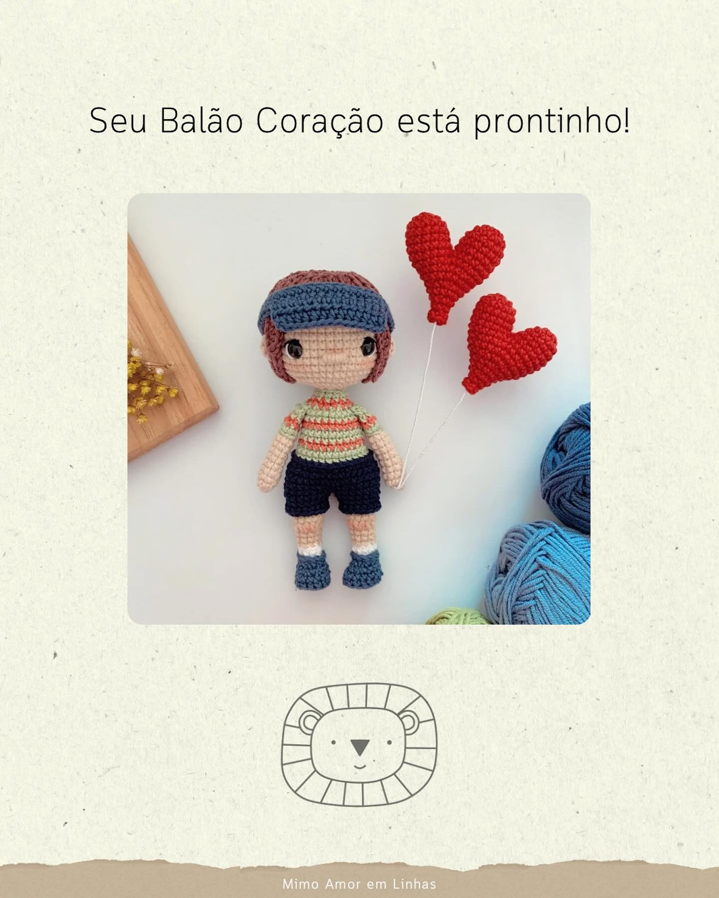 Balão de coração amigurumi: gráfico gratuito!