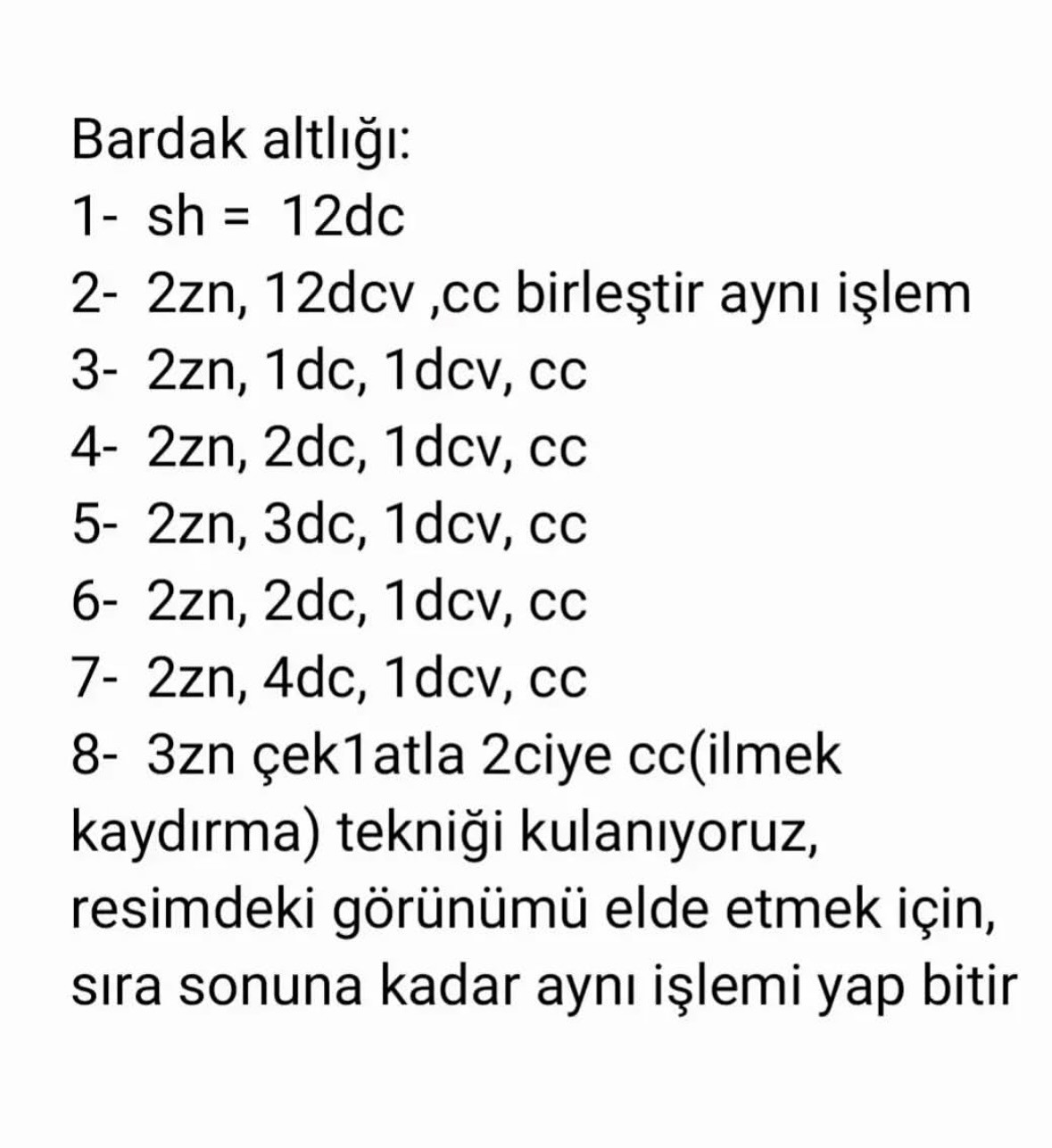 Bardak Altlığı Tığ İşi Tarifi