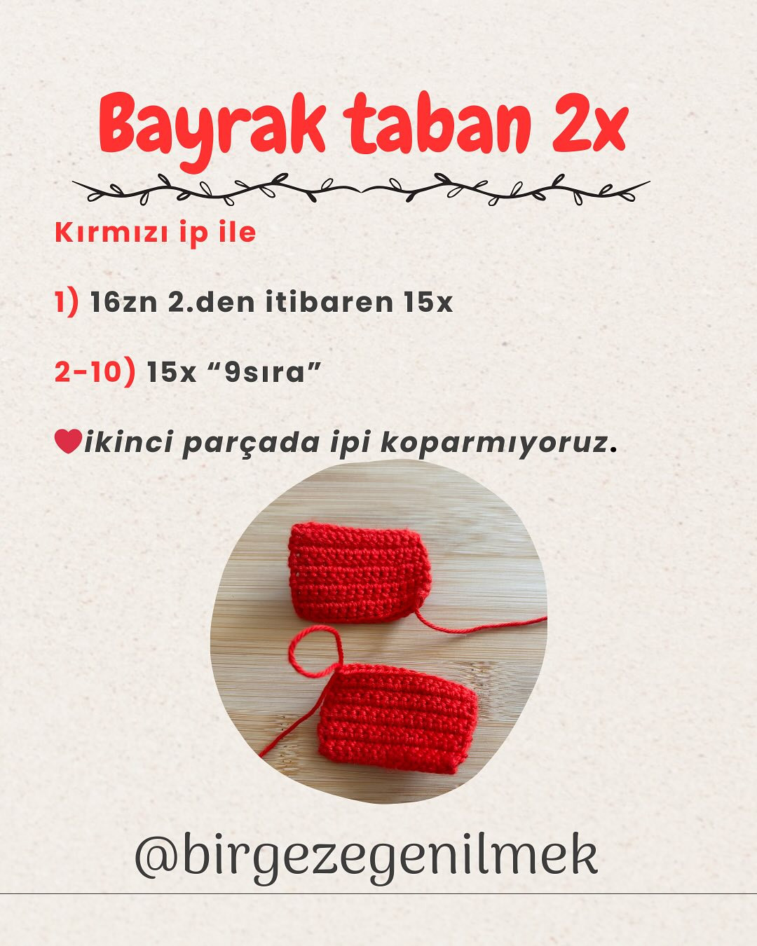 Bayrak Broş Crochet Şeması Ücretsiz