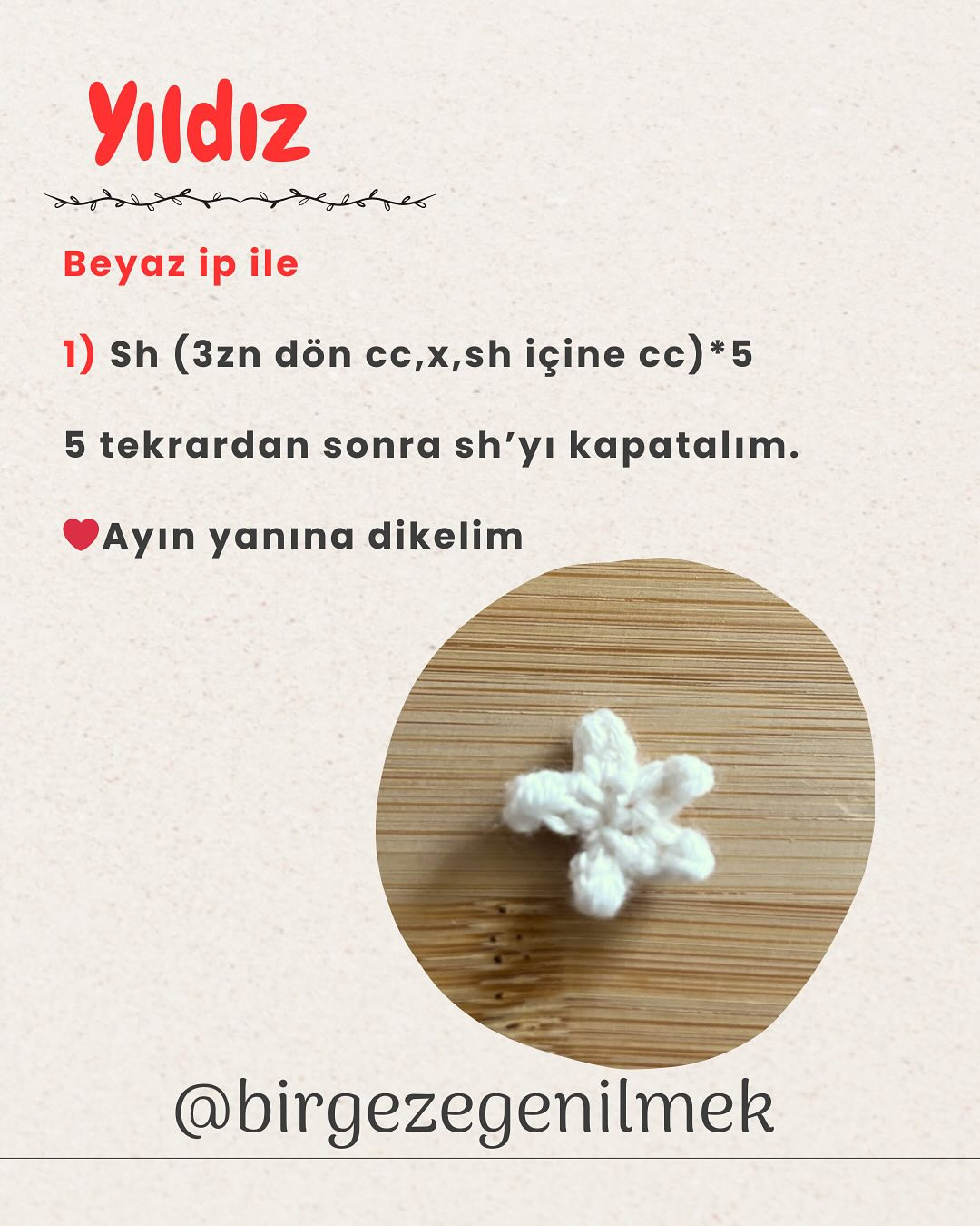 Bayrak Broş Crochet Şeması Ücretsiz