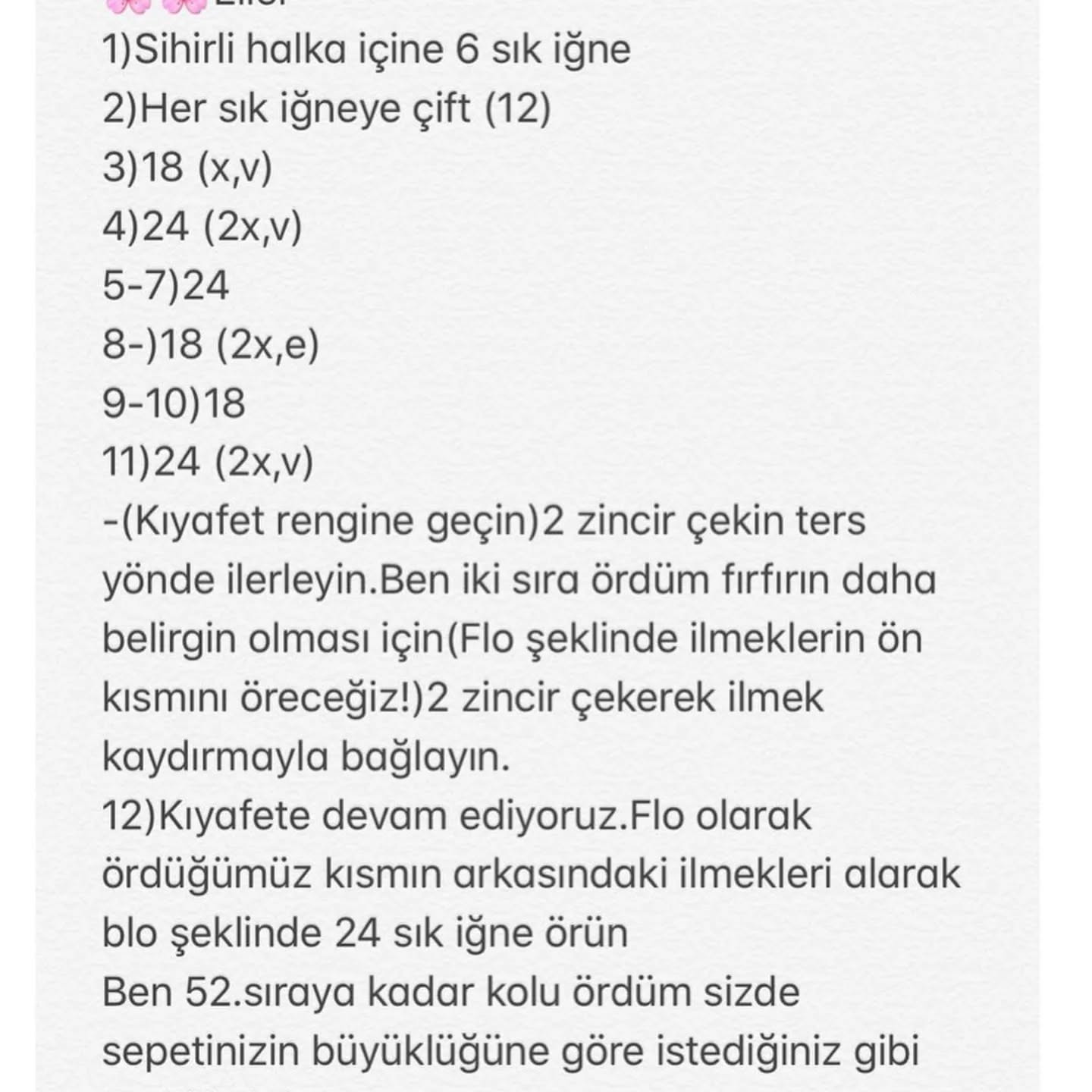 Birlikte Örgü Tavşanlı Sepet Şeması