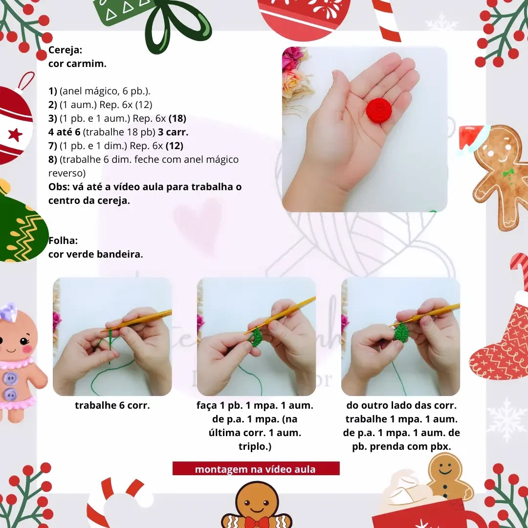 Biscoito de gengibre amigurumi: Gráfico de crochê grátis.