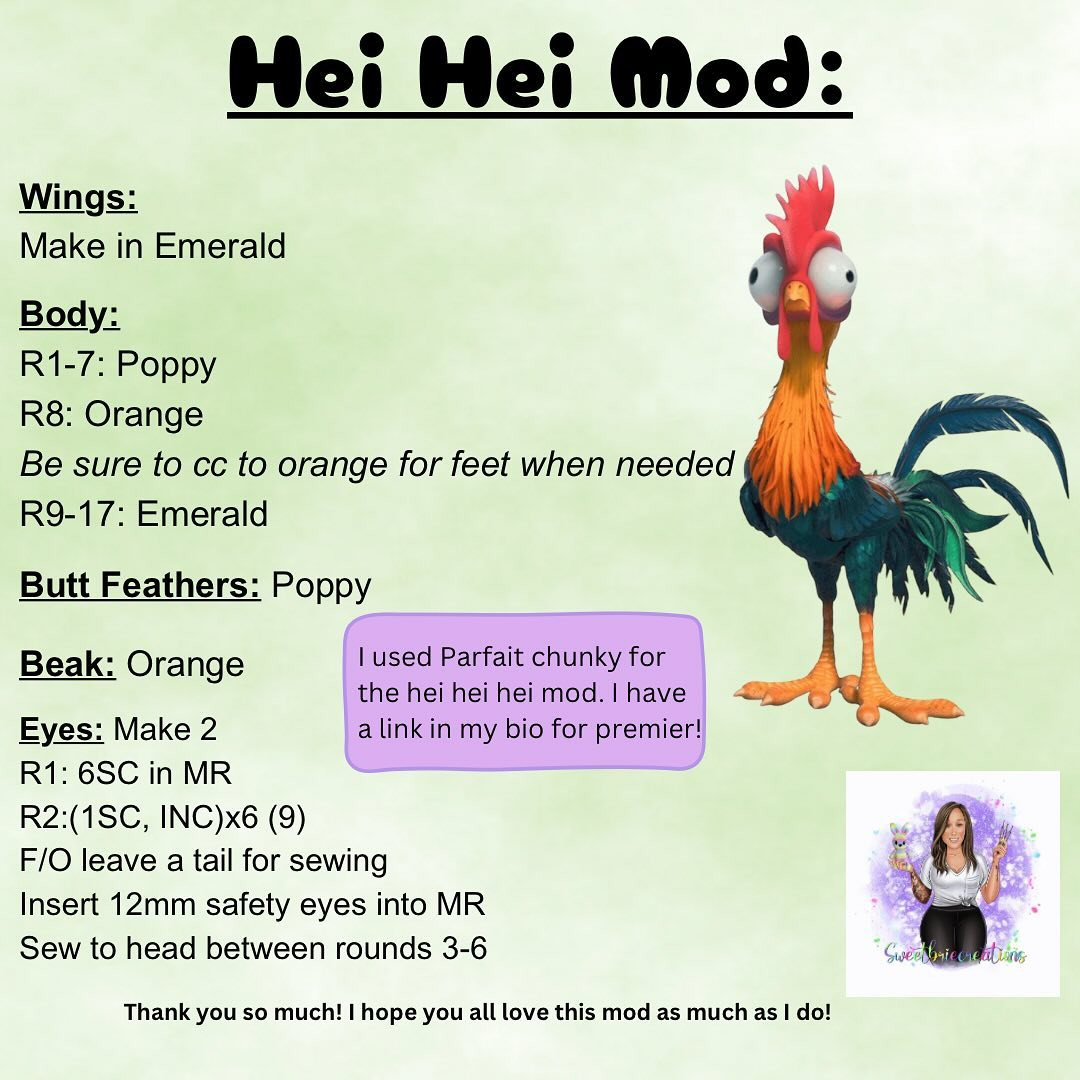 Bob the Chicken Amigurumi Crochet Pattern hei hei mod