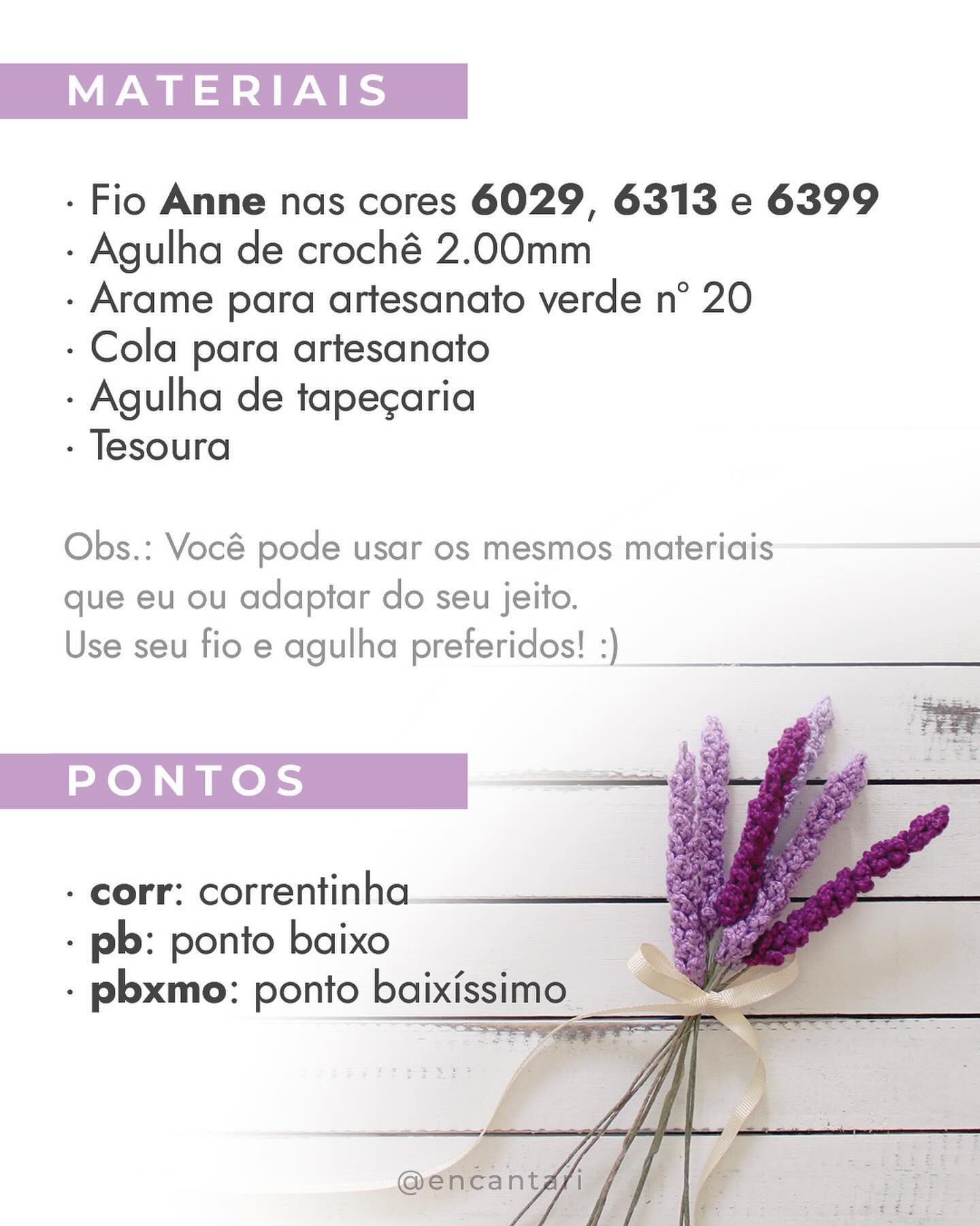 Buquê de Lavanda: Gráfico Amigurumi