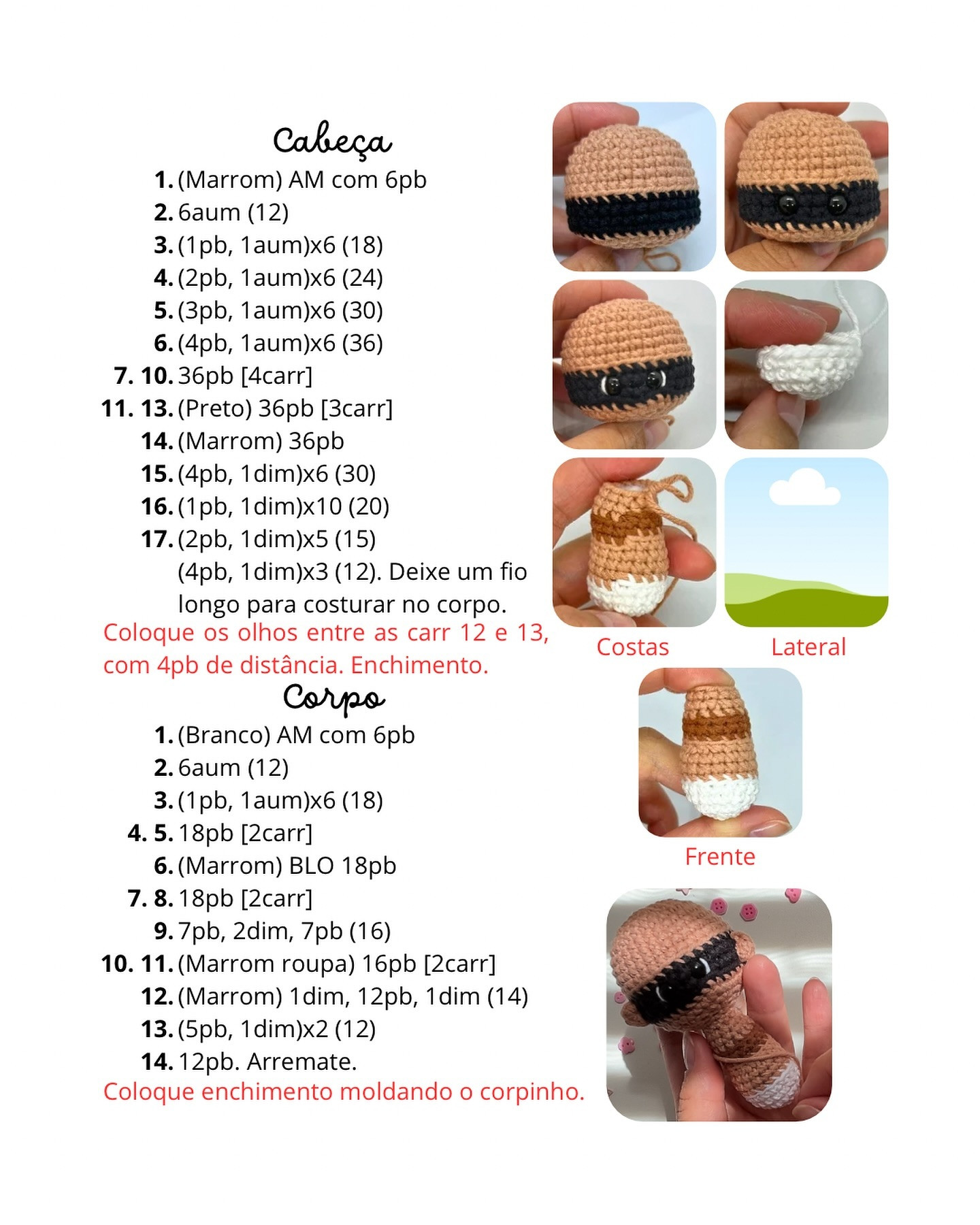 Caipira Amigurumi: Gráfico de Crochê Grátis