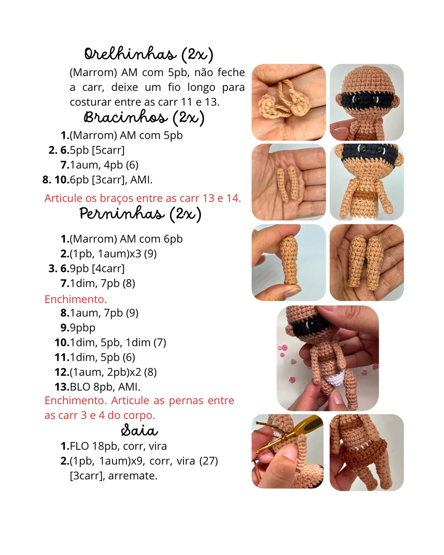 Caipira Amigurumi: Gráfico de Crochê Grátis