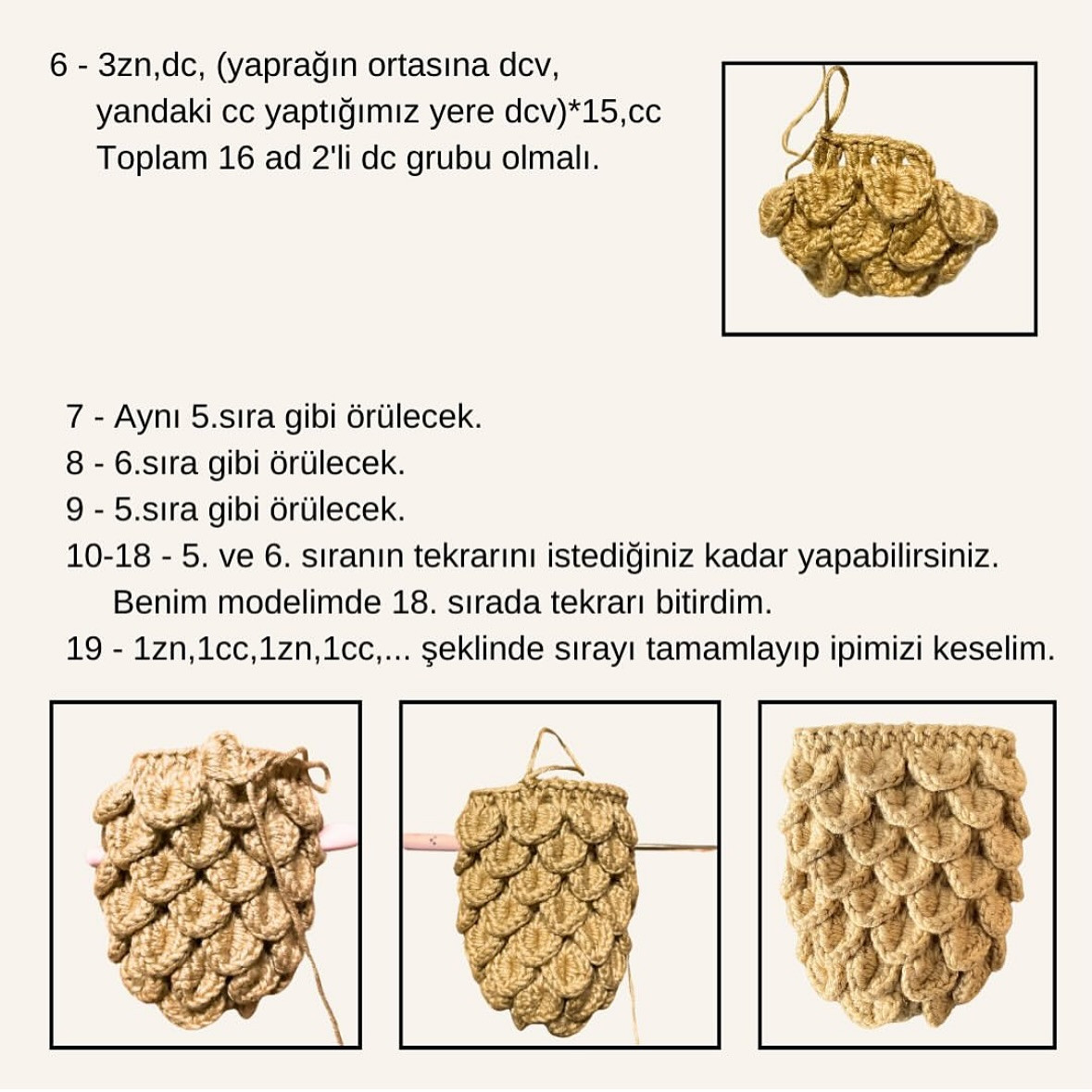 Çam Kozalağı Örgü Tarifi