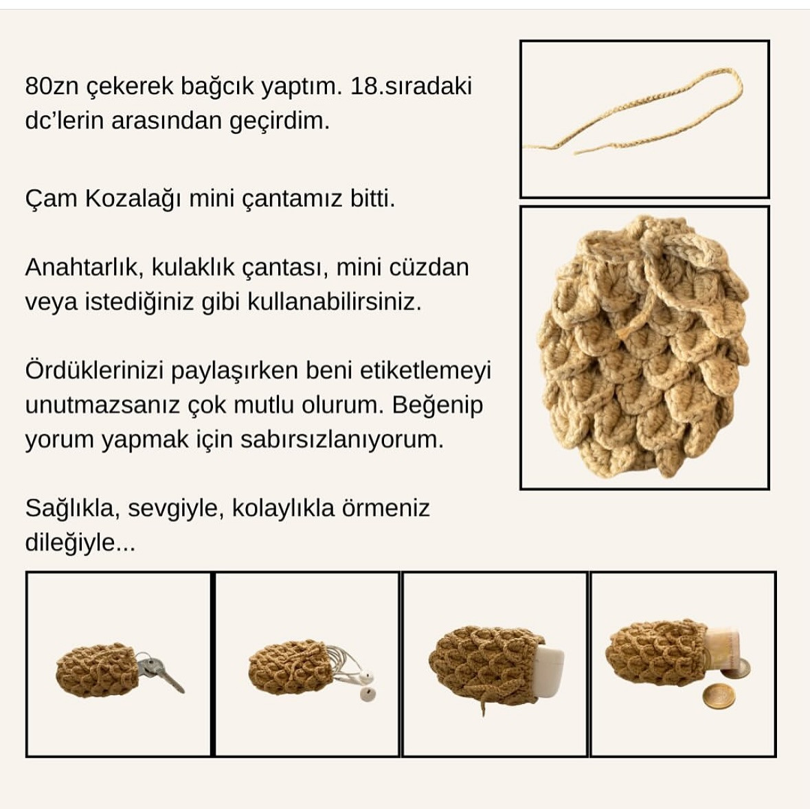 Çam Kozalağı Örgü Tarifi