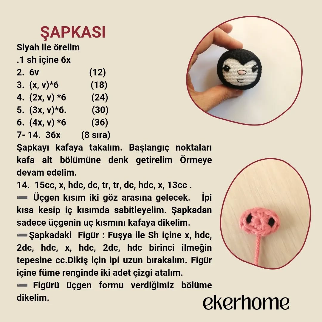 Çanta Süsü için Ücretsiz Amigurumi Tığ İşi Tarifi