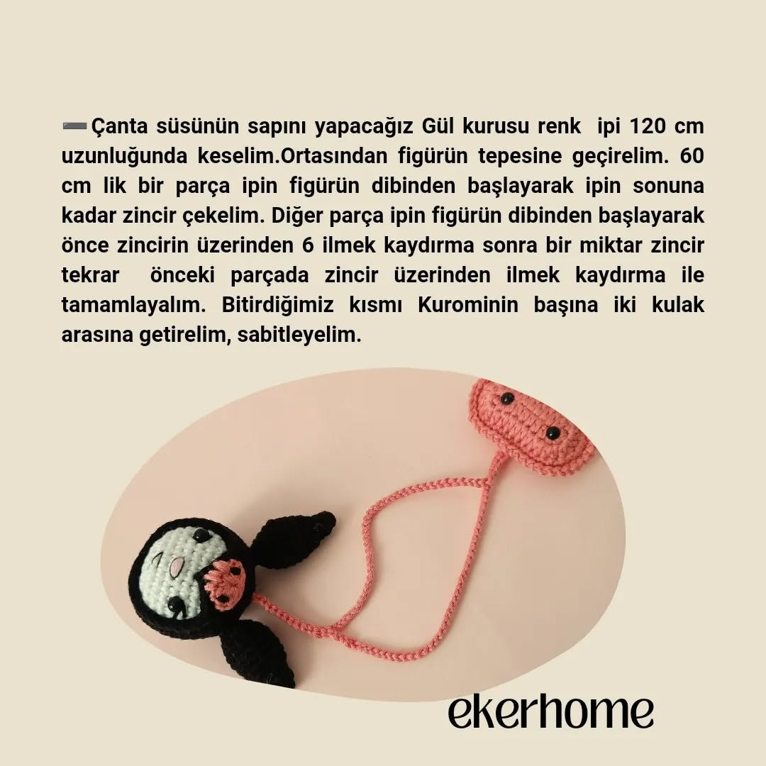 Çanta Süsü için Ücretsiz Amigurumi Tığ İşi Tarifi