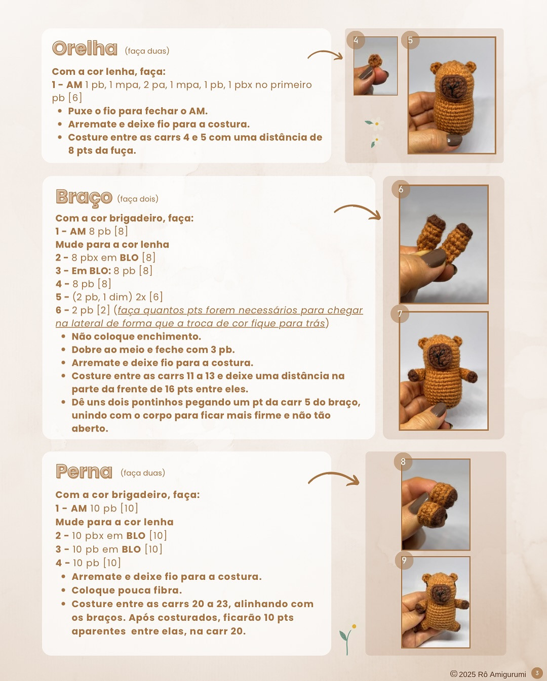 Capivara Amigurumi: Gráfico de Crochê Grátis