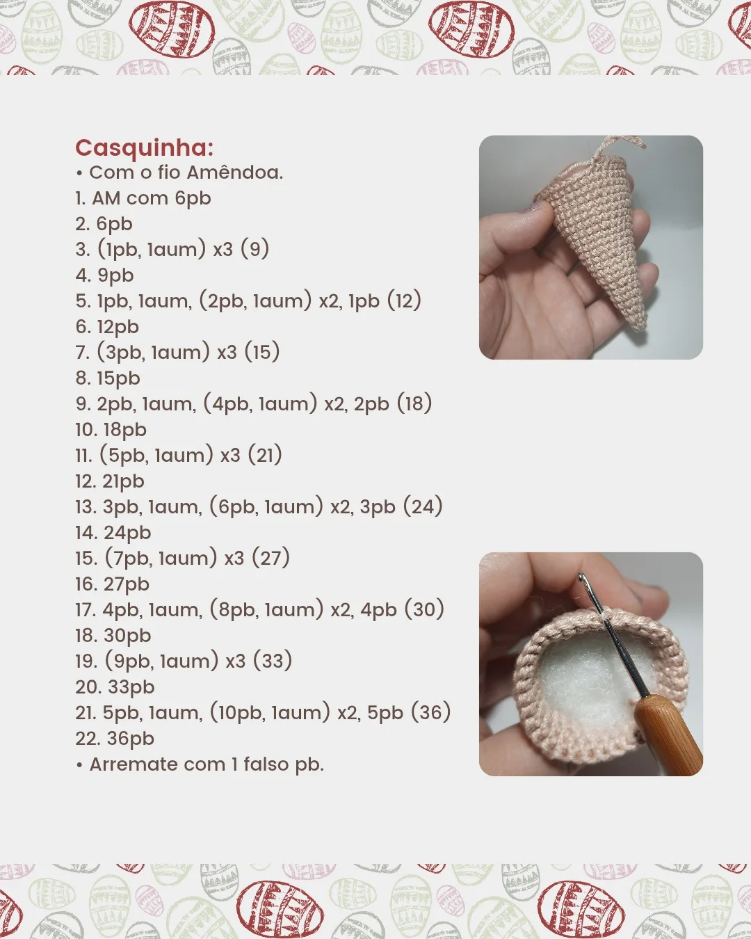 Casquinha de Coelho Amigurumi: Gráfico Grátis