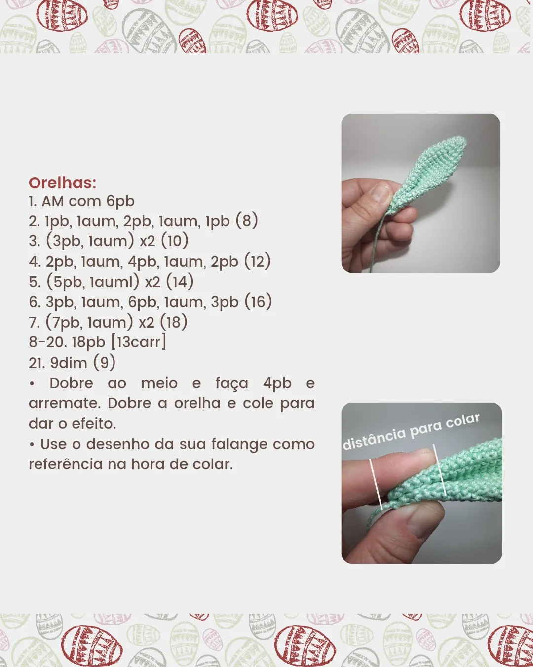 Casquinha de Coelho Amigurumi: Gráfico Grátis
