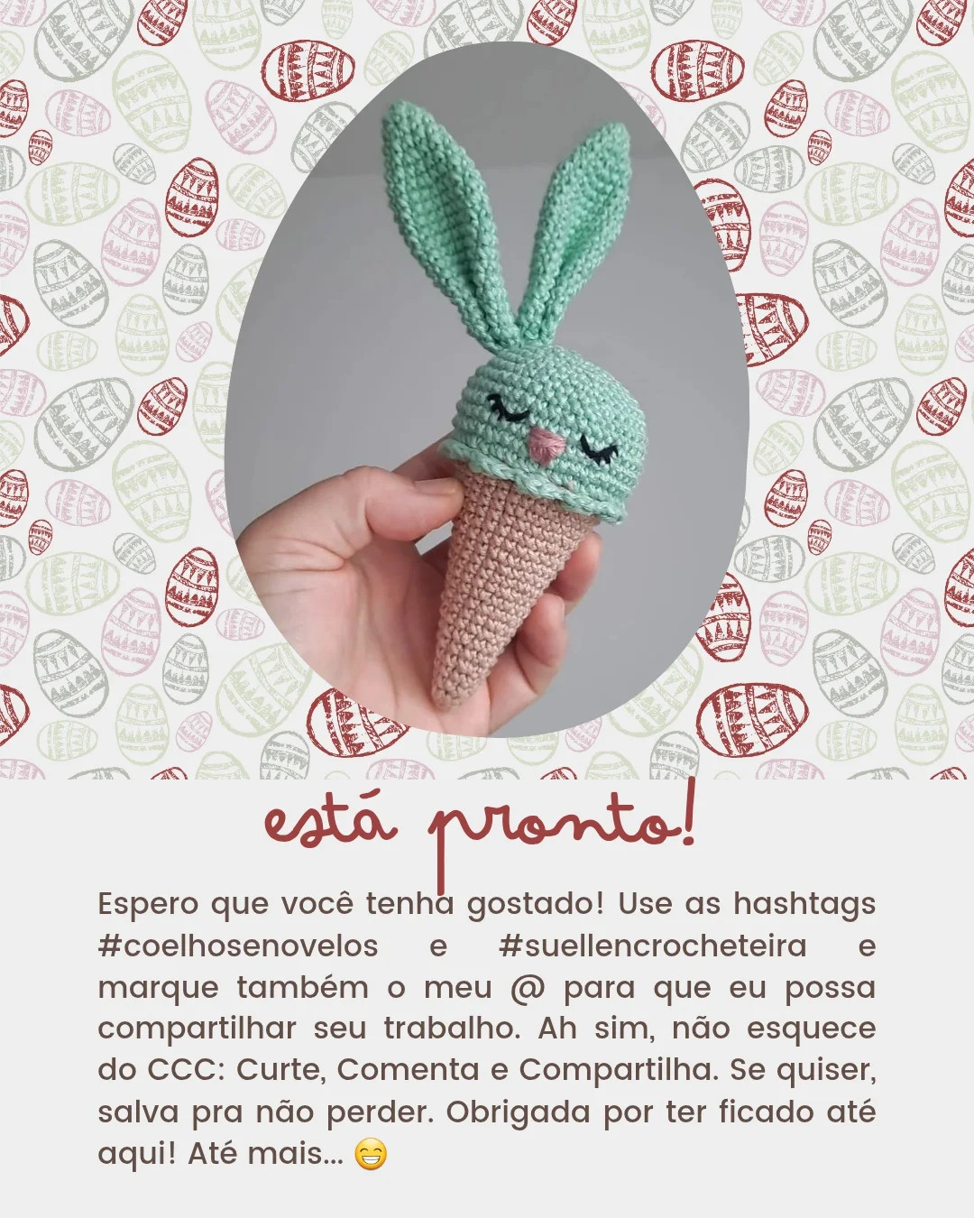 Casquinha de Coelho Amigurumi: Gráfico Grátis