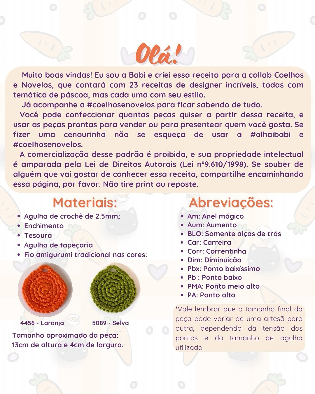 Cenoura Amigurumi: Grátis para Gatinhas!