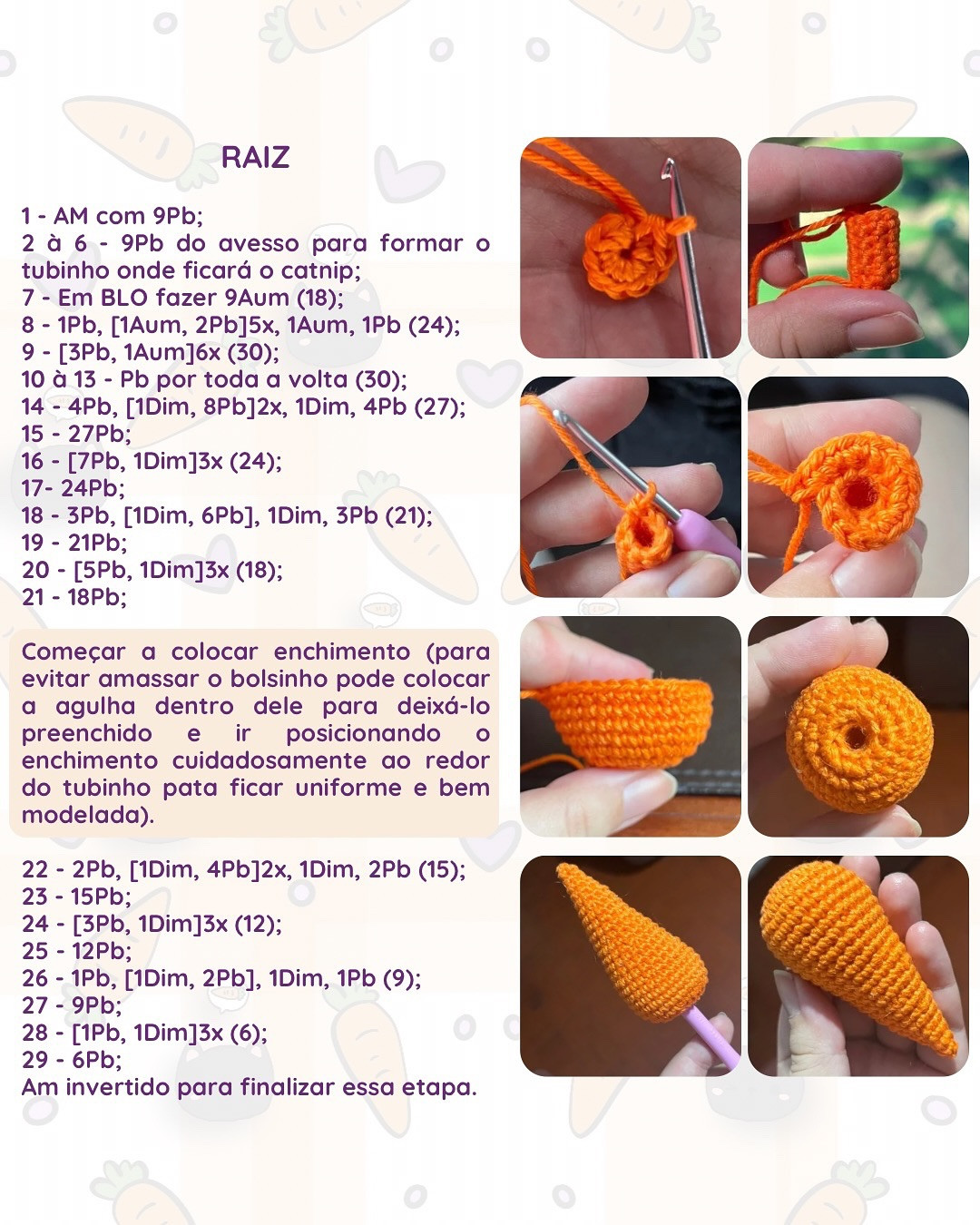 Cenoura Amigurumi: Grátis para Gatinhas!