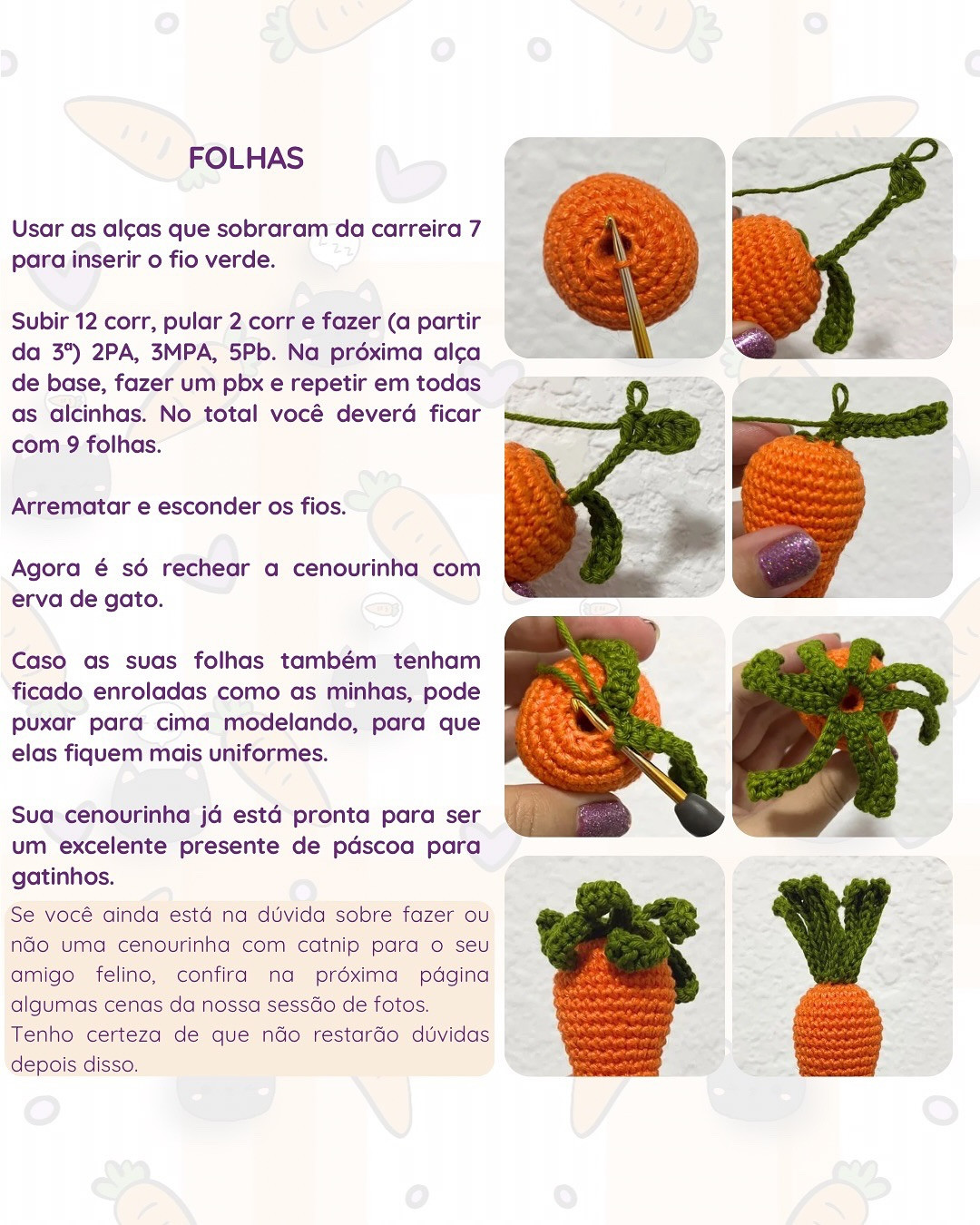 Cenoura Amigurumi: Grátis para Gatinhas!