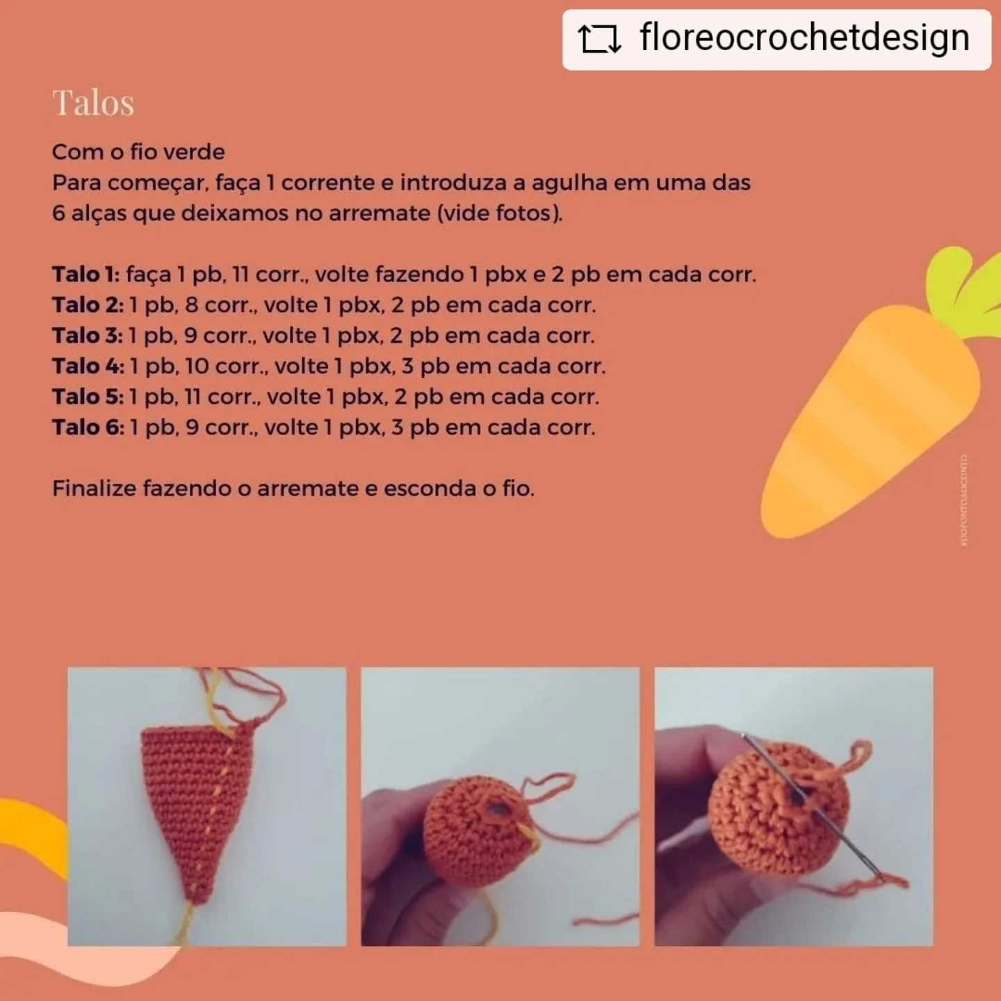 Cenourinha de crochê: Gráfico gratuito para download