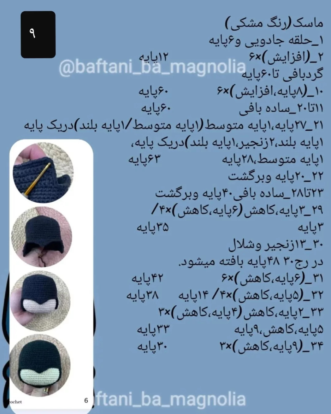 چارت بافتنی بتمن