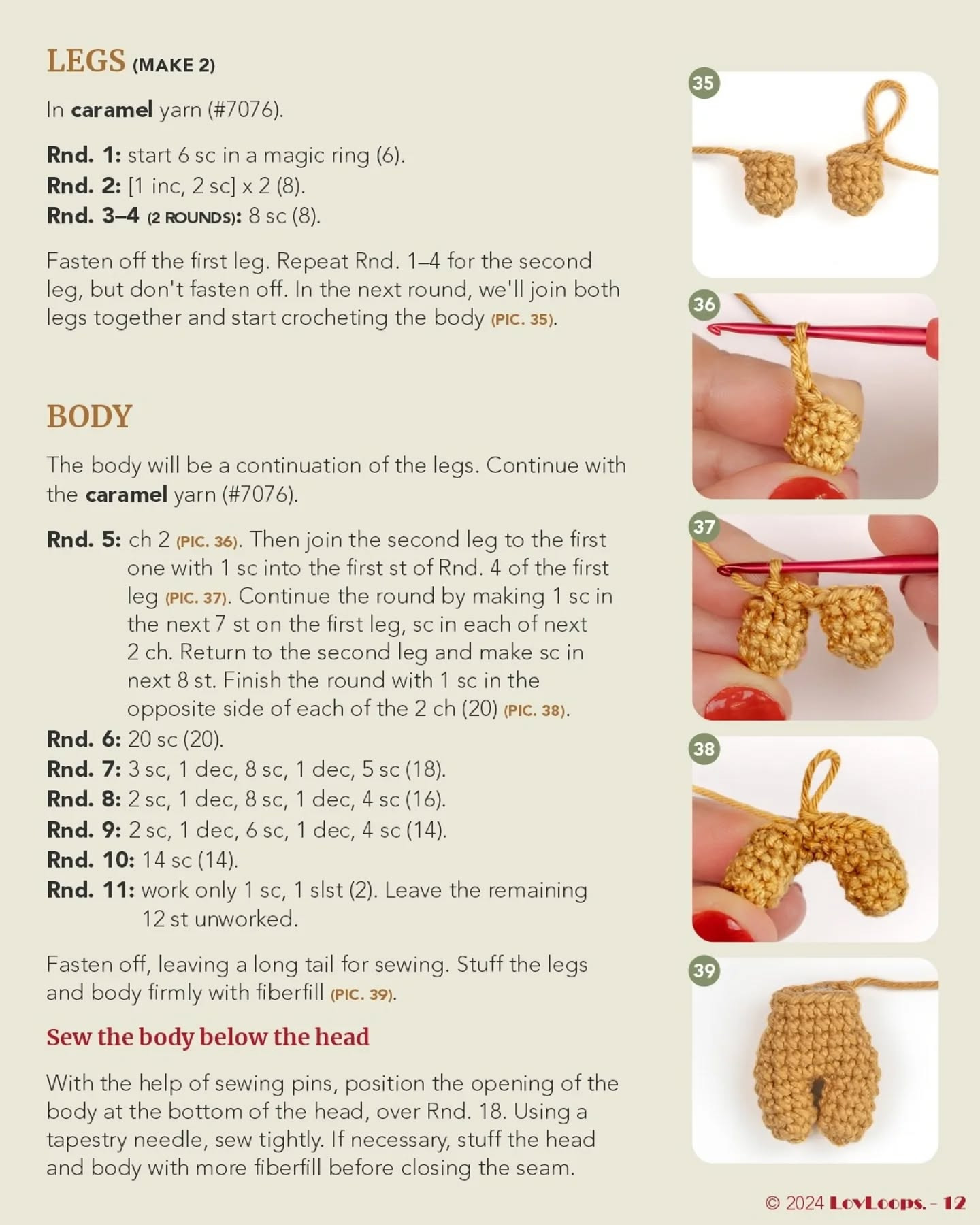 Christmas Crochet Charm Patterns deer