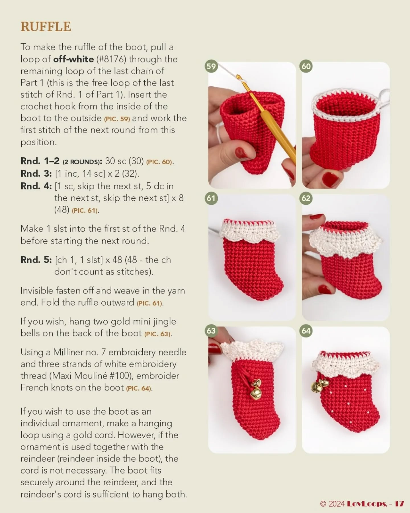 Christmas Crochet Charm Patterns deer