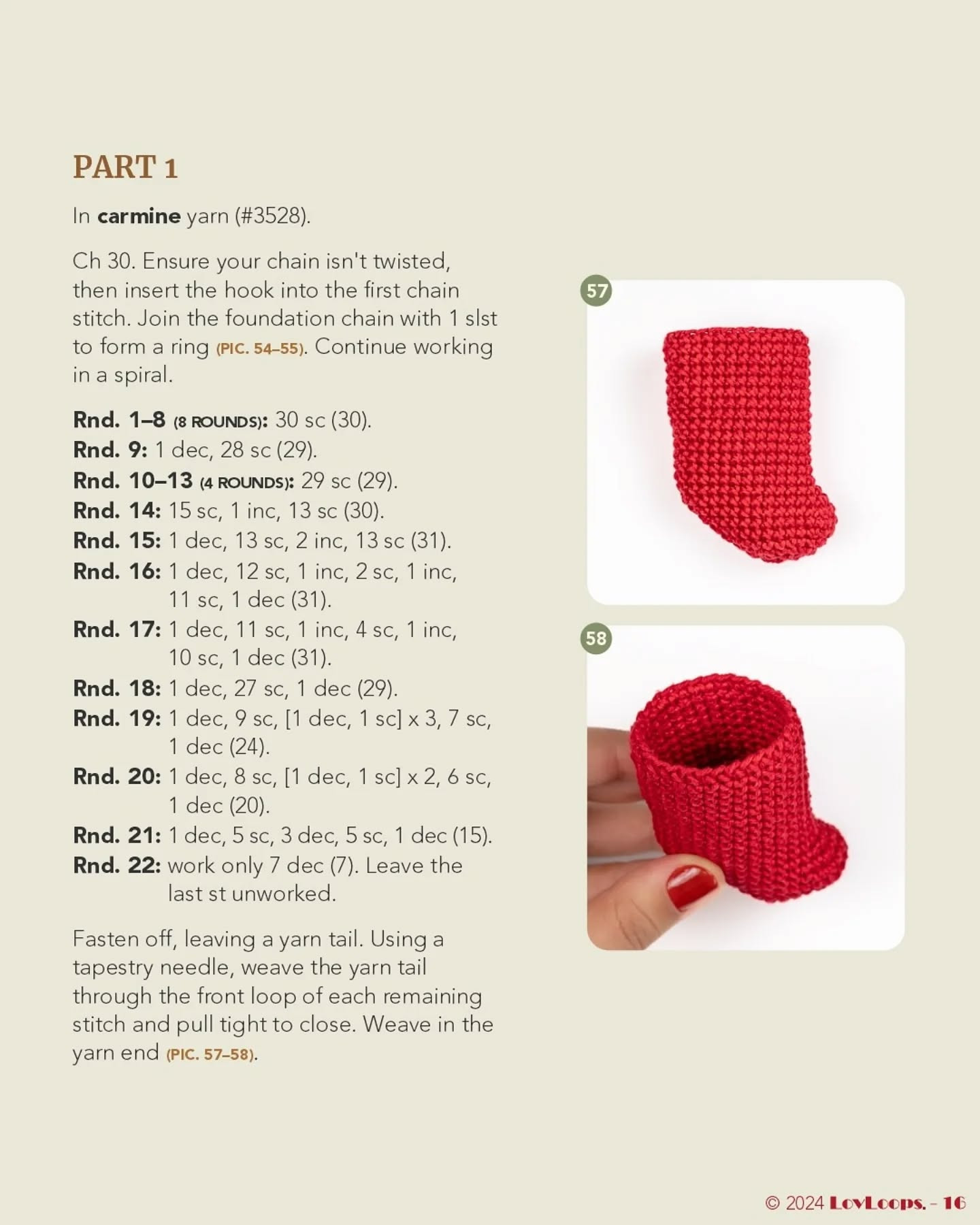 Christmas Crochet Charm Patterns deer