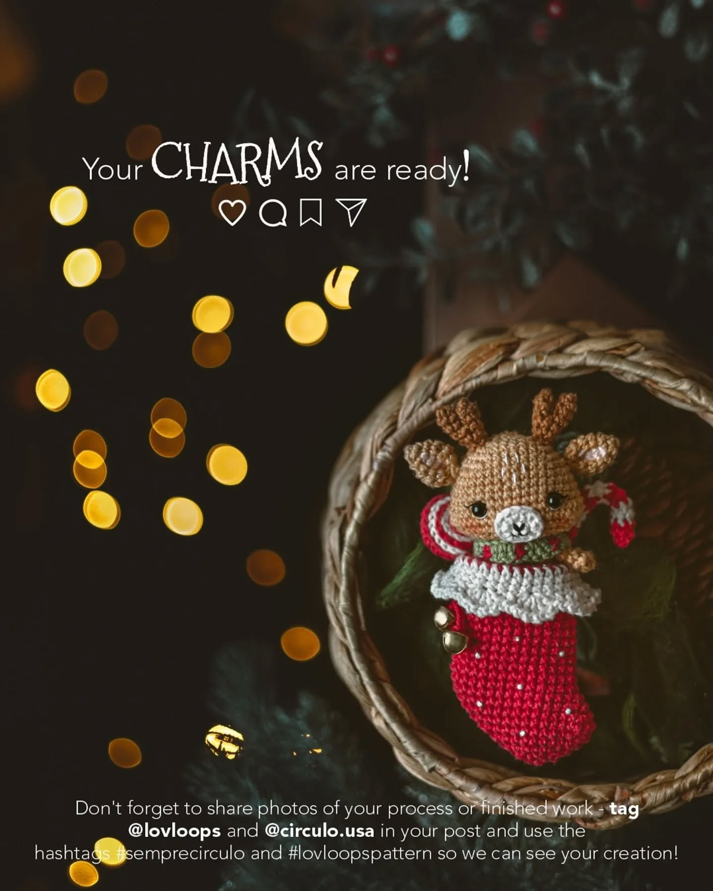 Christmas Crochet Charm Patterns deer