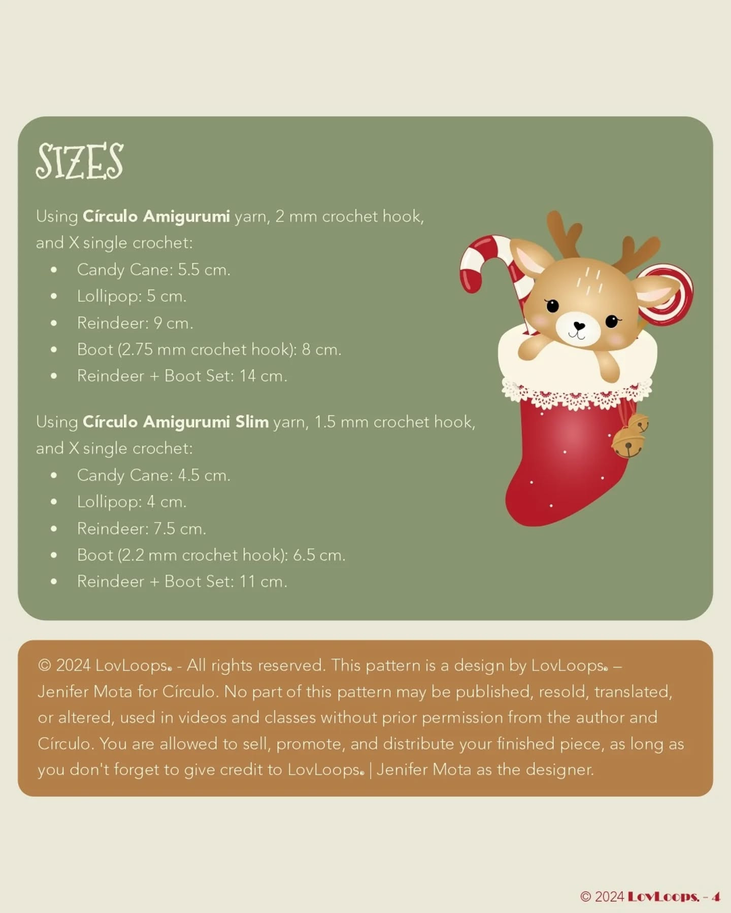 Christmas Crochet Charm Patterns deer