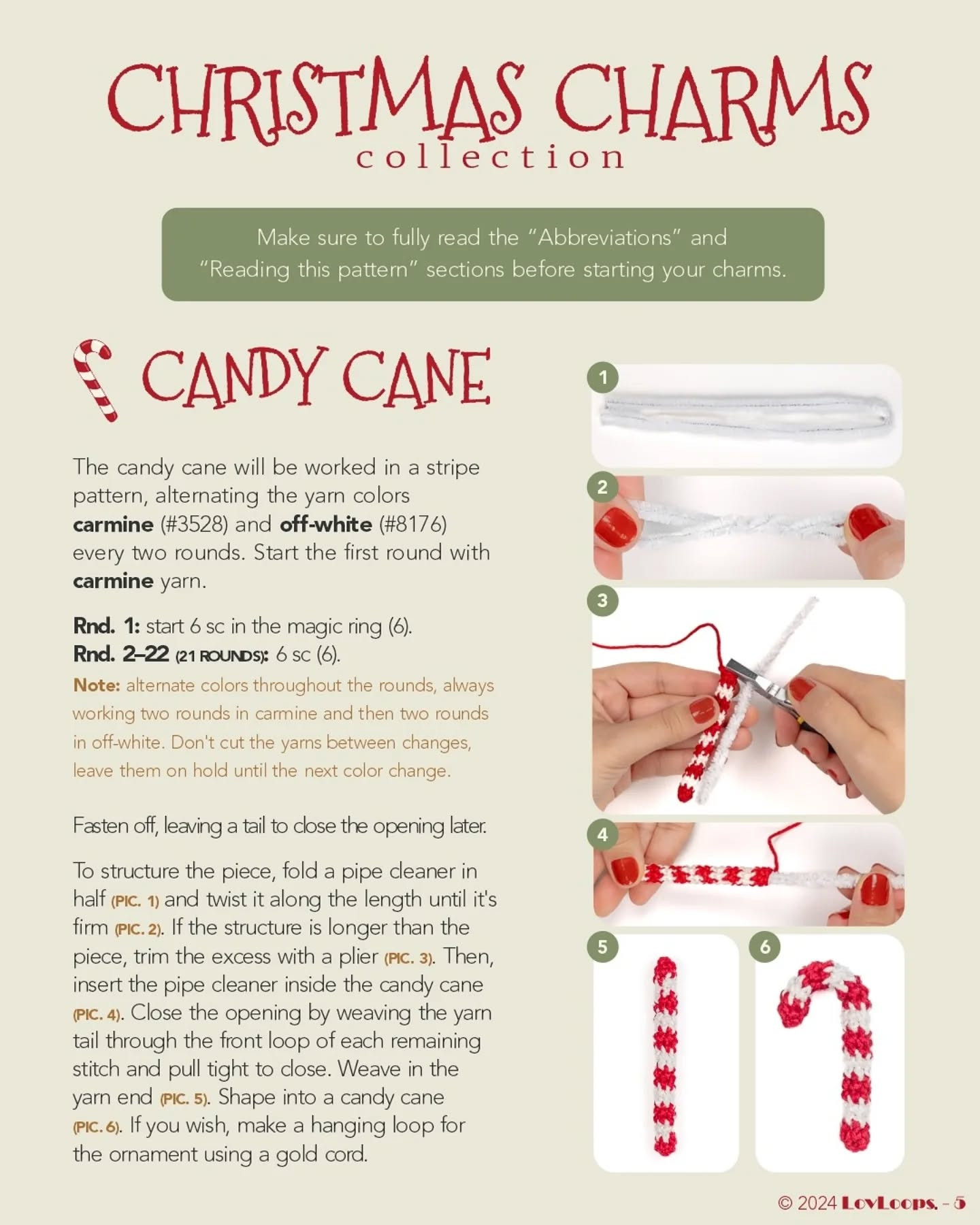 Christmas Crochet Charm Patterns deer