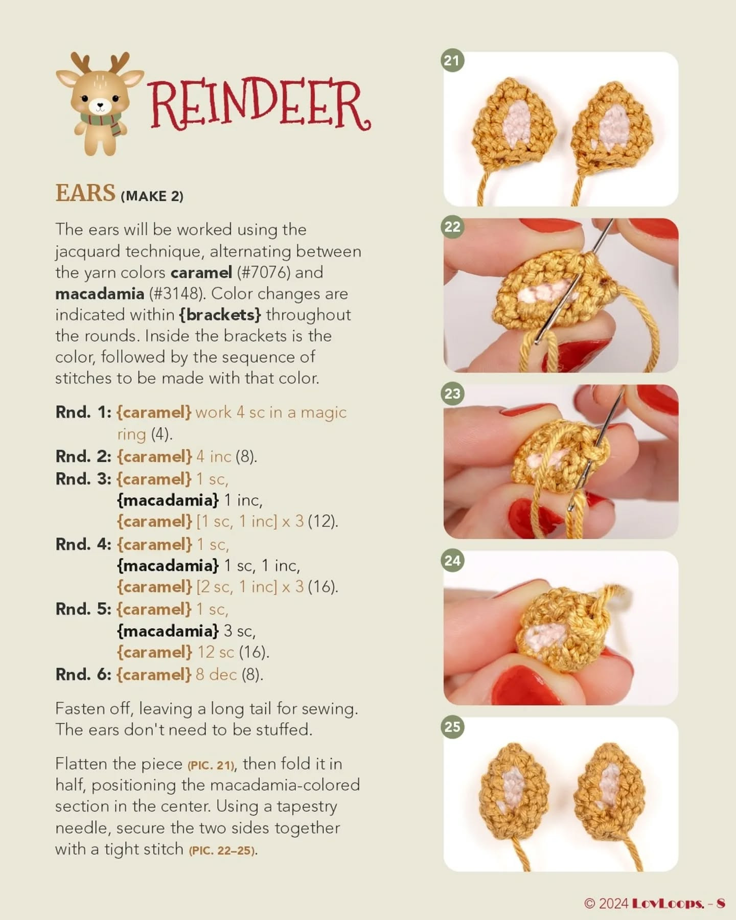 Christmas Crochet Charm Patterns deer