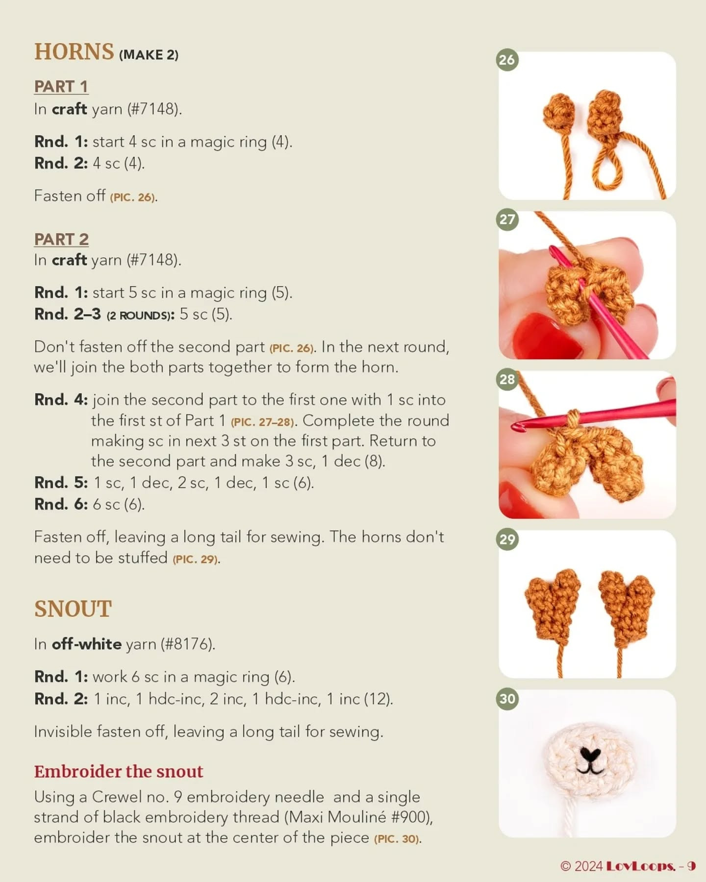 Christmas Crochet Charm Patterns deer