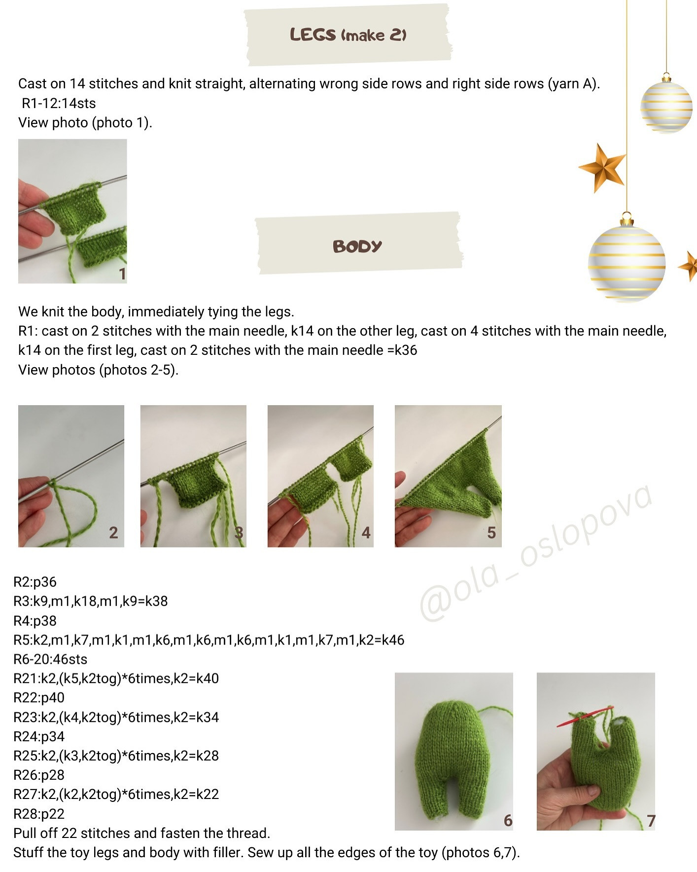 Christmas Doll Knitting Pattern