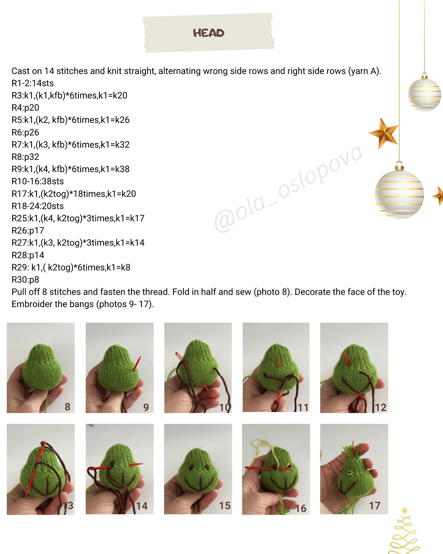 Christmas Doll Knitting Pattern