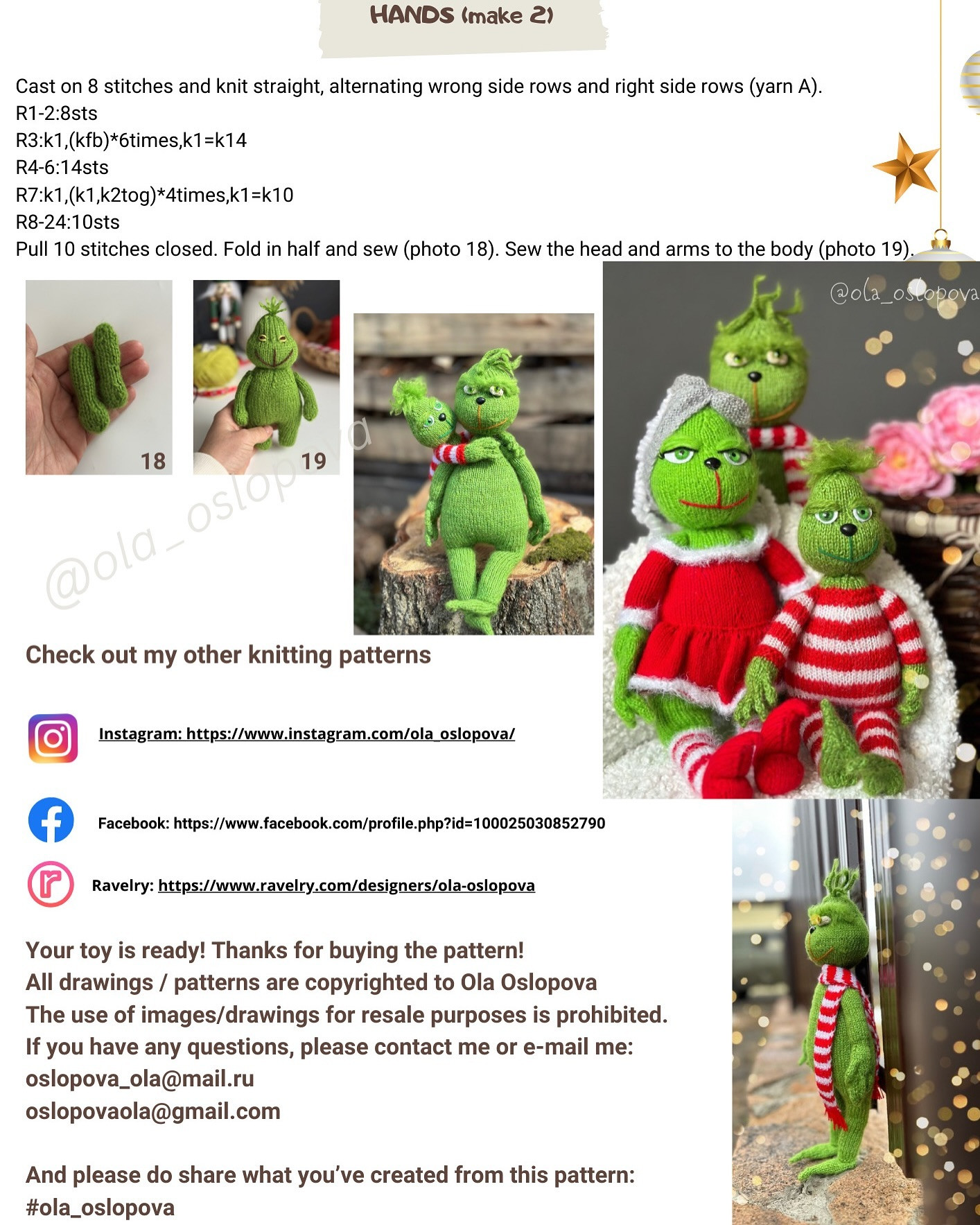 Christmas Doll Knitting Pattern