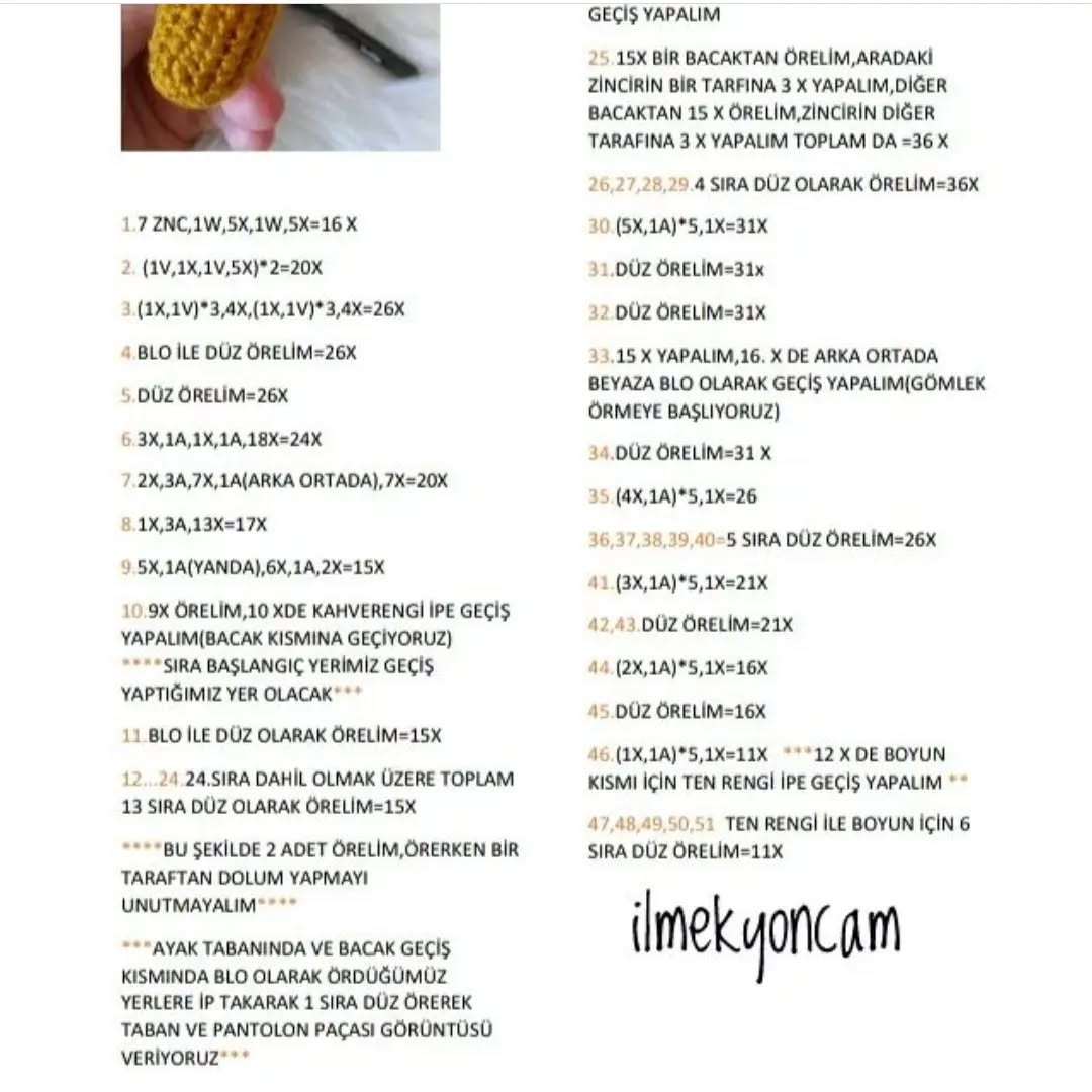 ÇINAR BEBEK AMIGURUMI ÜCRETSİZ TARİFİ