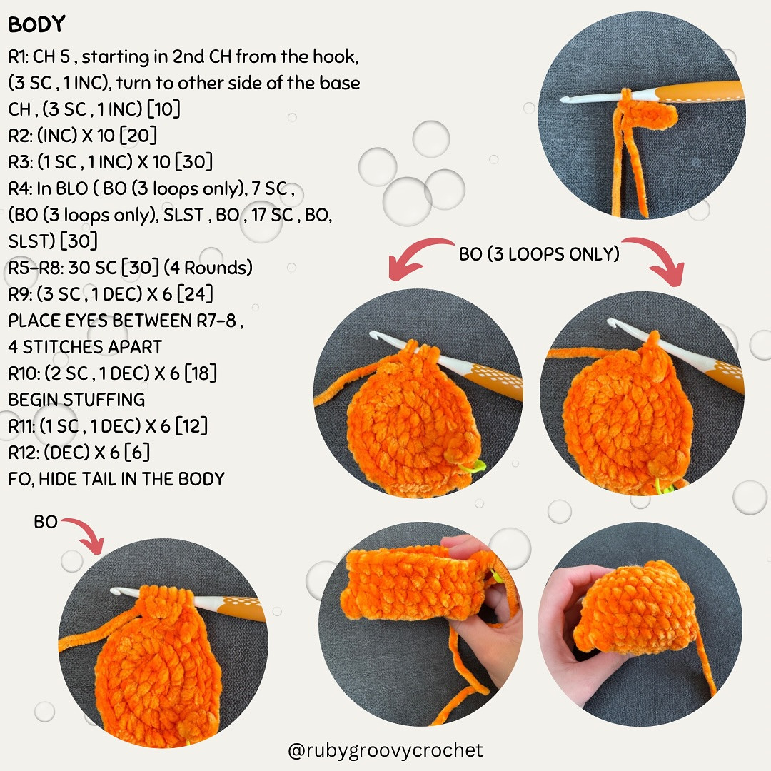 Clawdia the Crab: Crochet Pattern Chart