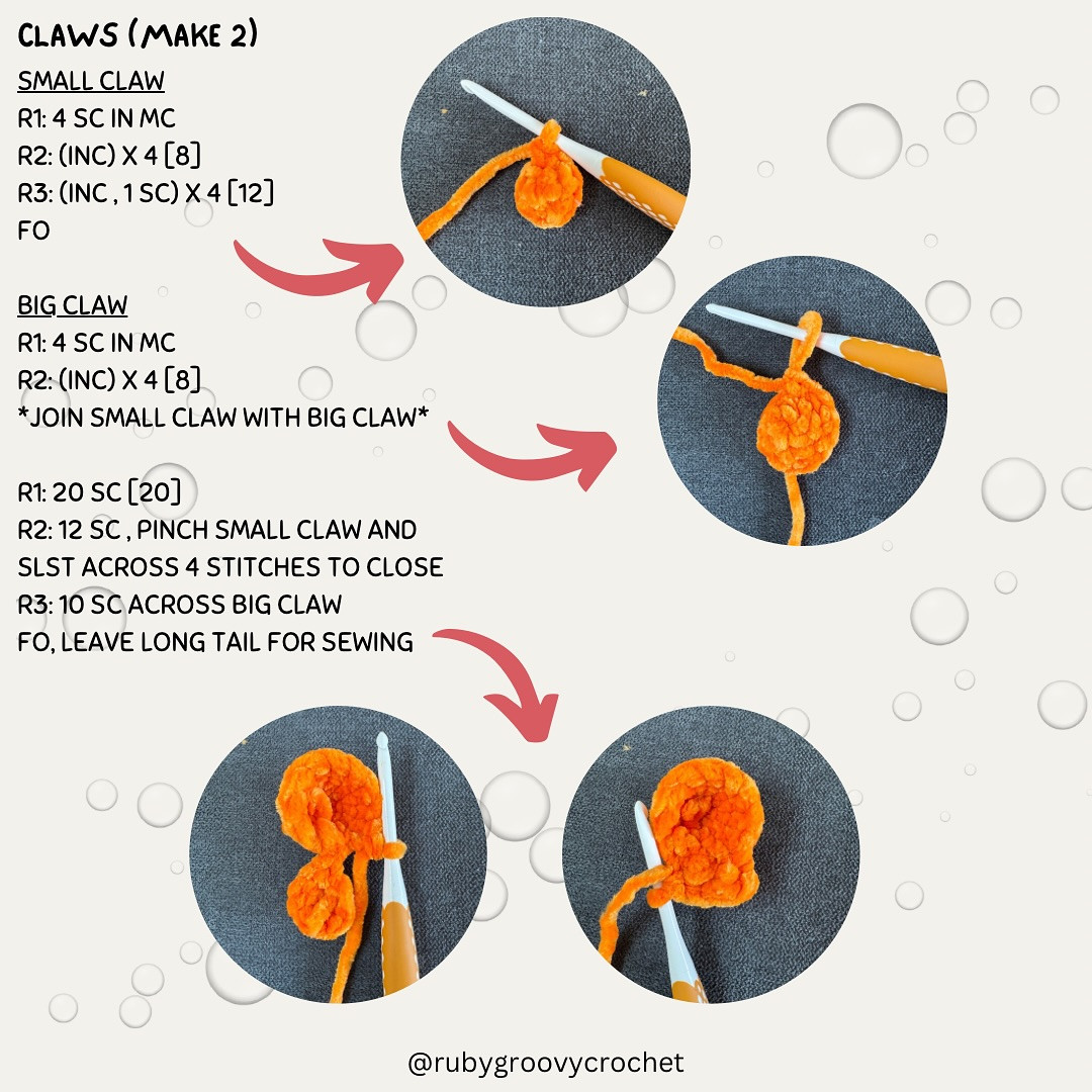 Clawdia the Crab: Crochet Pattern Chart