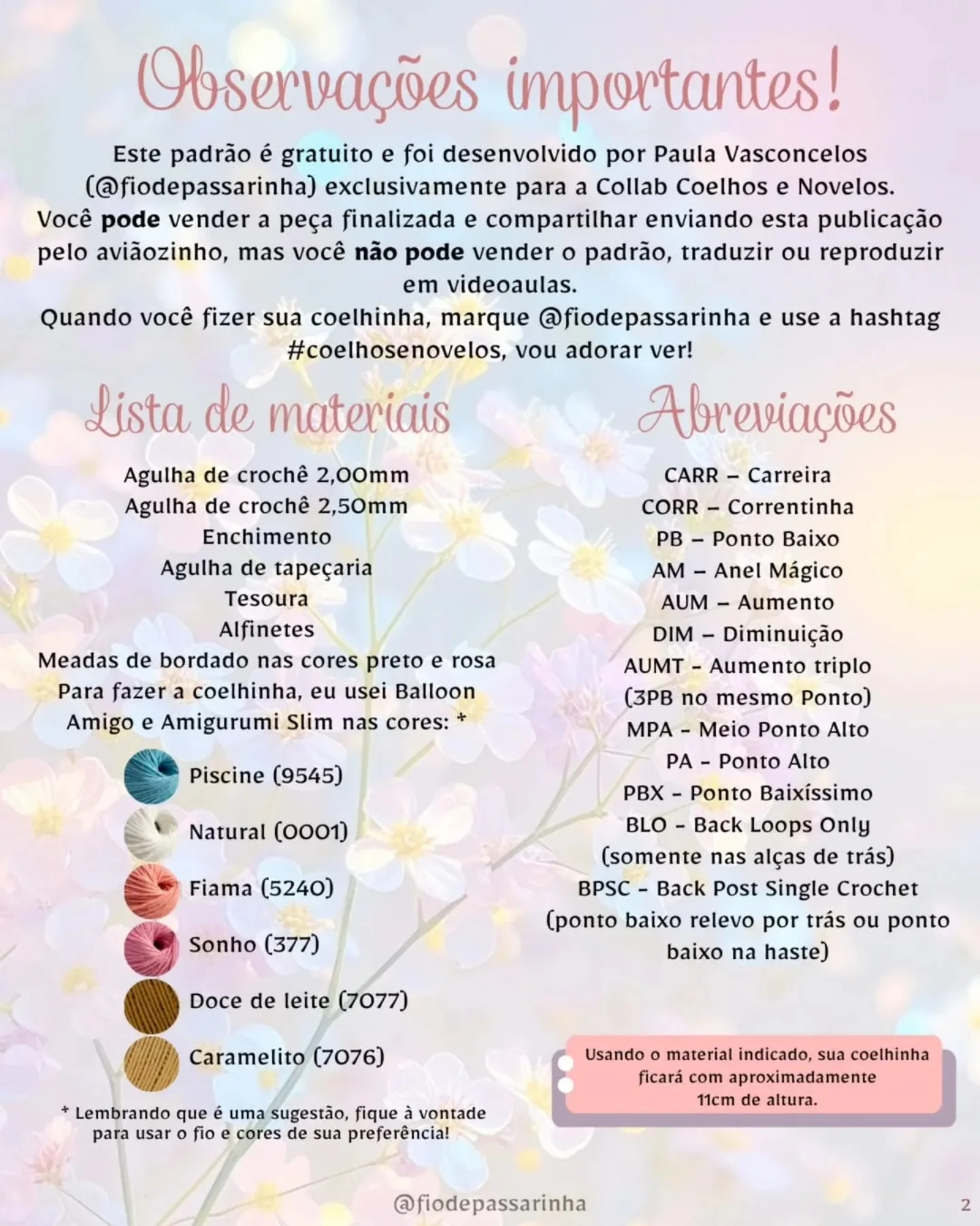 Coelhinha Amélie: Gráfico de crochê gratuito